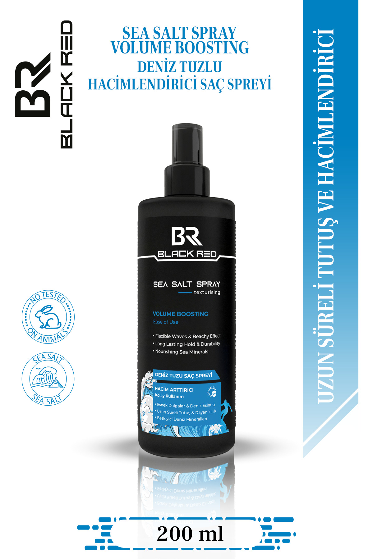 Black Red Saç Deniz Tuzu Spreyi - Sea Salt Spray Orta Tutuşlu Hacimlendirir Anti Uv Saç Şekillendirici