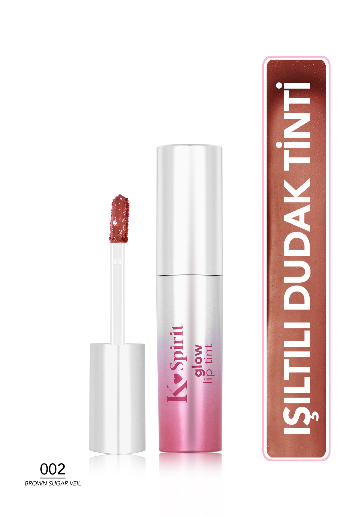 Flormar K-Spirit Nemlendirici Etkili & Islak Görünümlü Parlak Dudak Tint'i - 002 Brown Sugar Veil