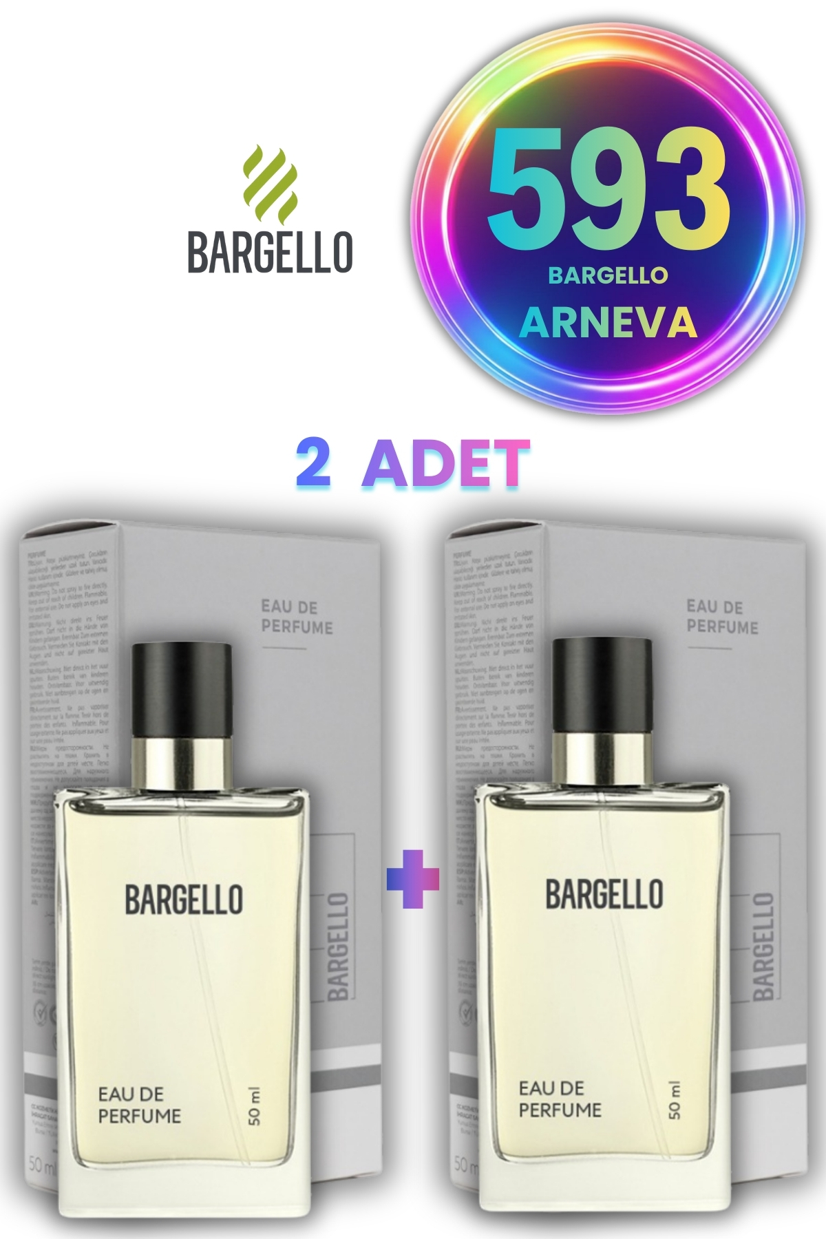 Bargello 593 Fresh Edp 50 ml Erkek Parfüm 2 Adet 8691841329593