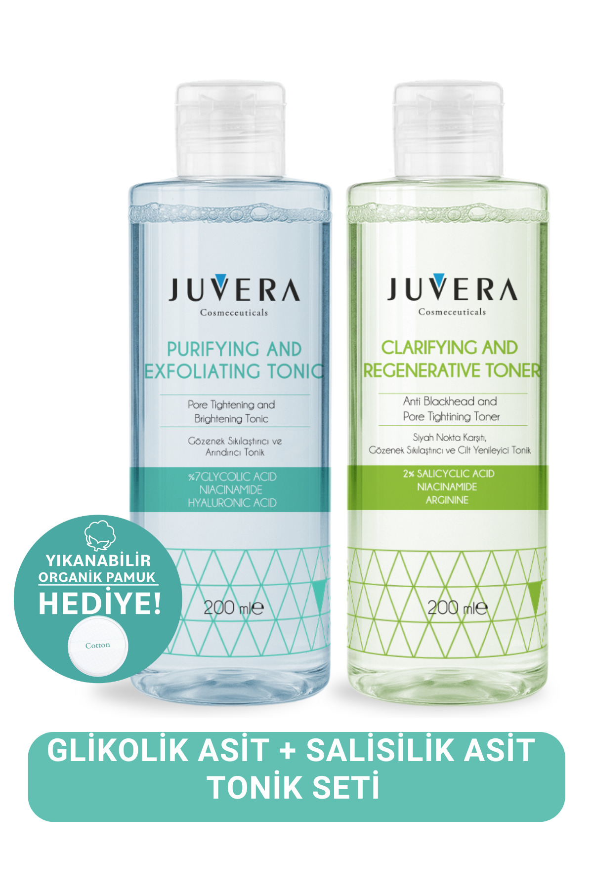 JUVERA Cosmeceuticals Glikolik + Salisilik Tonik Seti