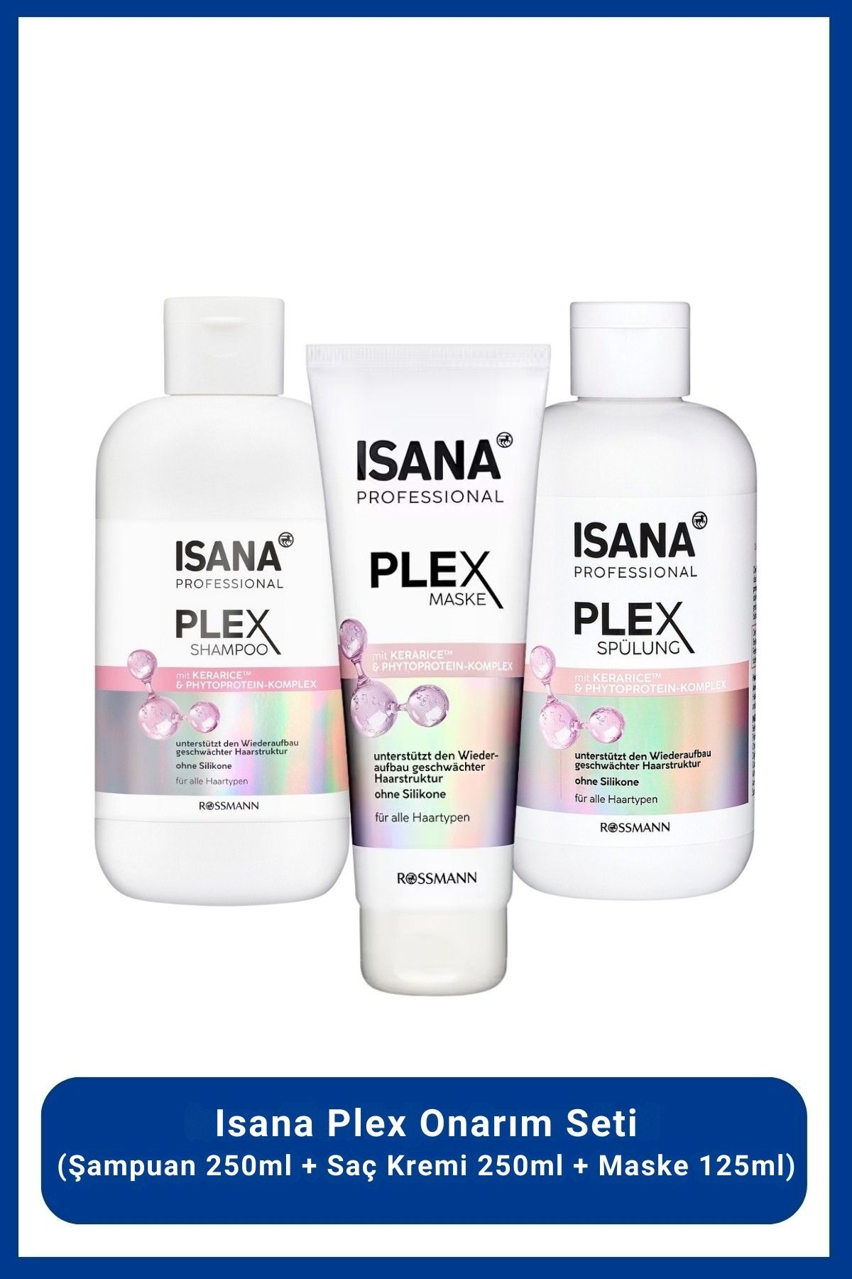 Isana Professional Plex Onarım Seti (Şampuan 250ml + Saç Kremi 250ml + Maske 125ml)