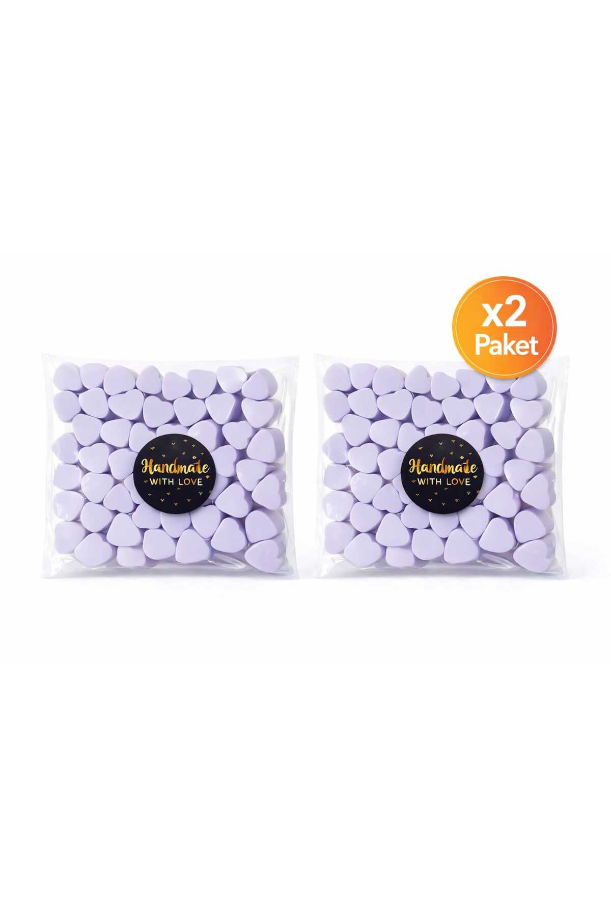 SOO SOAP MİNİ KALP SABUNLAR İKİLİ SET - LAVANTALI LİLA RENGİNDE EL YAPIMI HEDİYELİK DEKORATİF