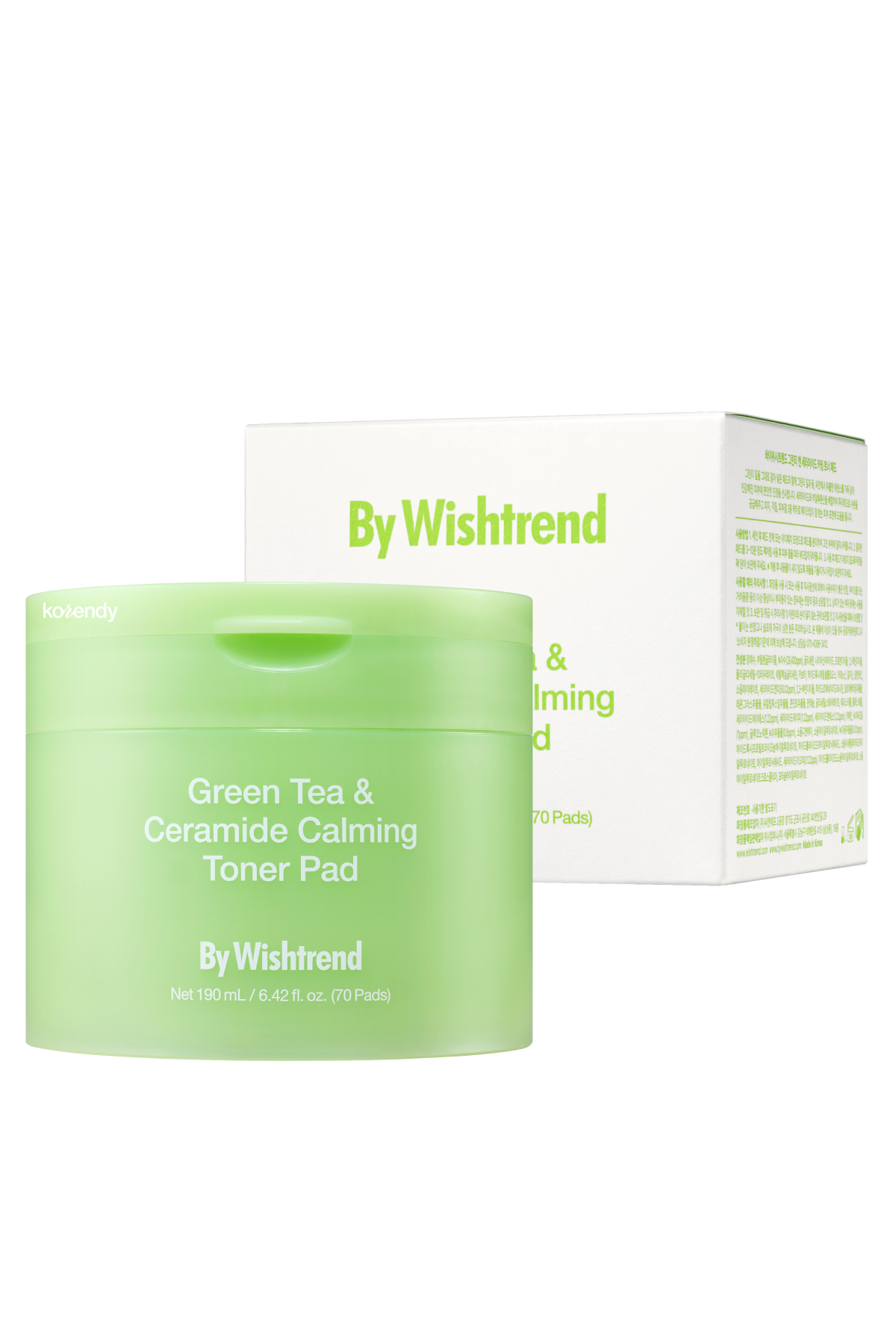 By Wishtrend Green Tea & Ceramide Calming Toner Pad - Besleyici Parlatıcı Seramidli Stres Karşıtı Tonik Ped 190ml