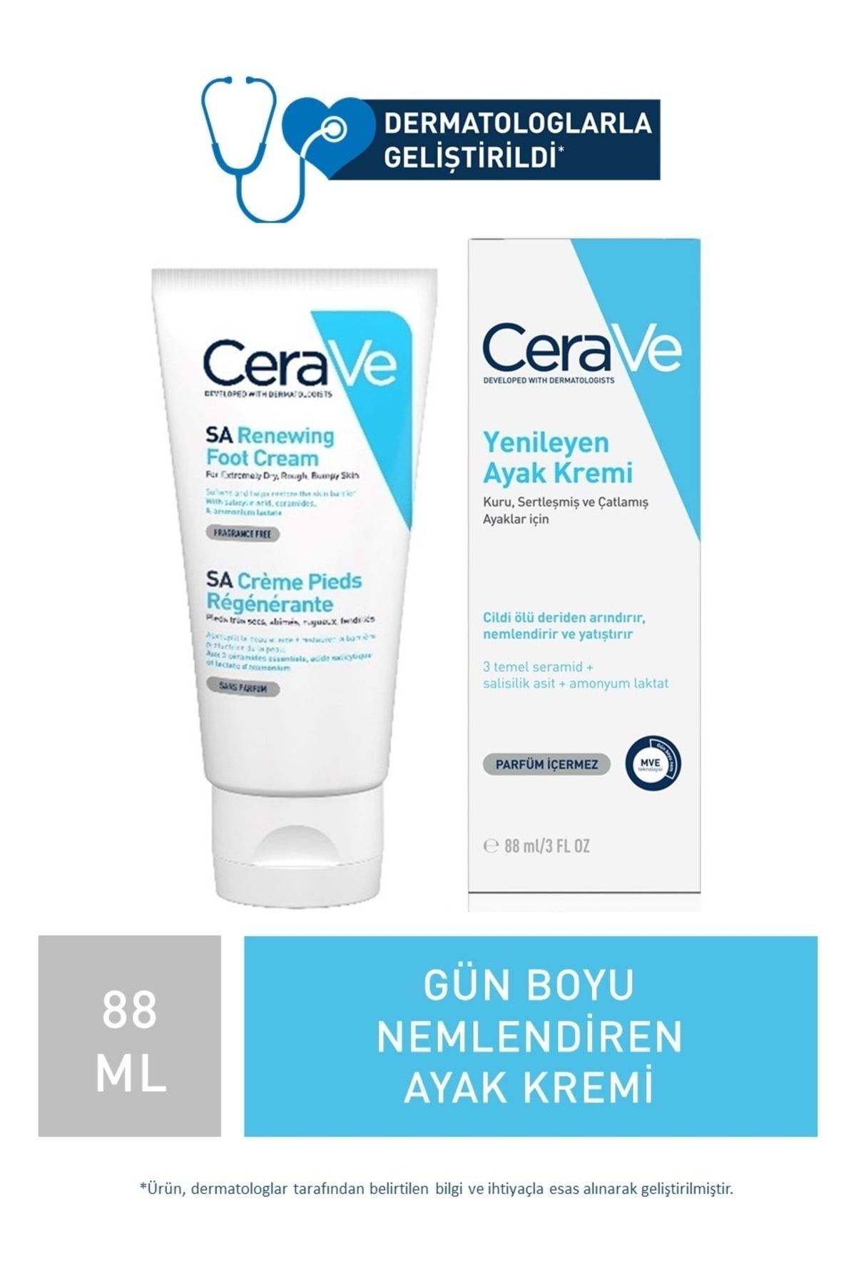 CeraVe Sa Renewing Foot Cream 88 Ml - Yenileyici Ayak Krem