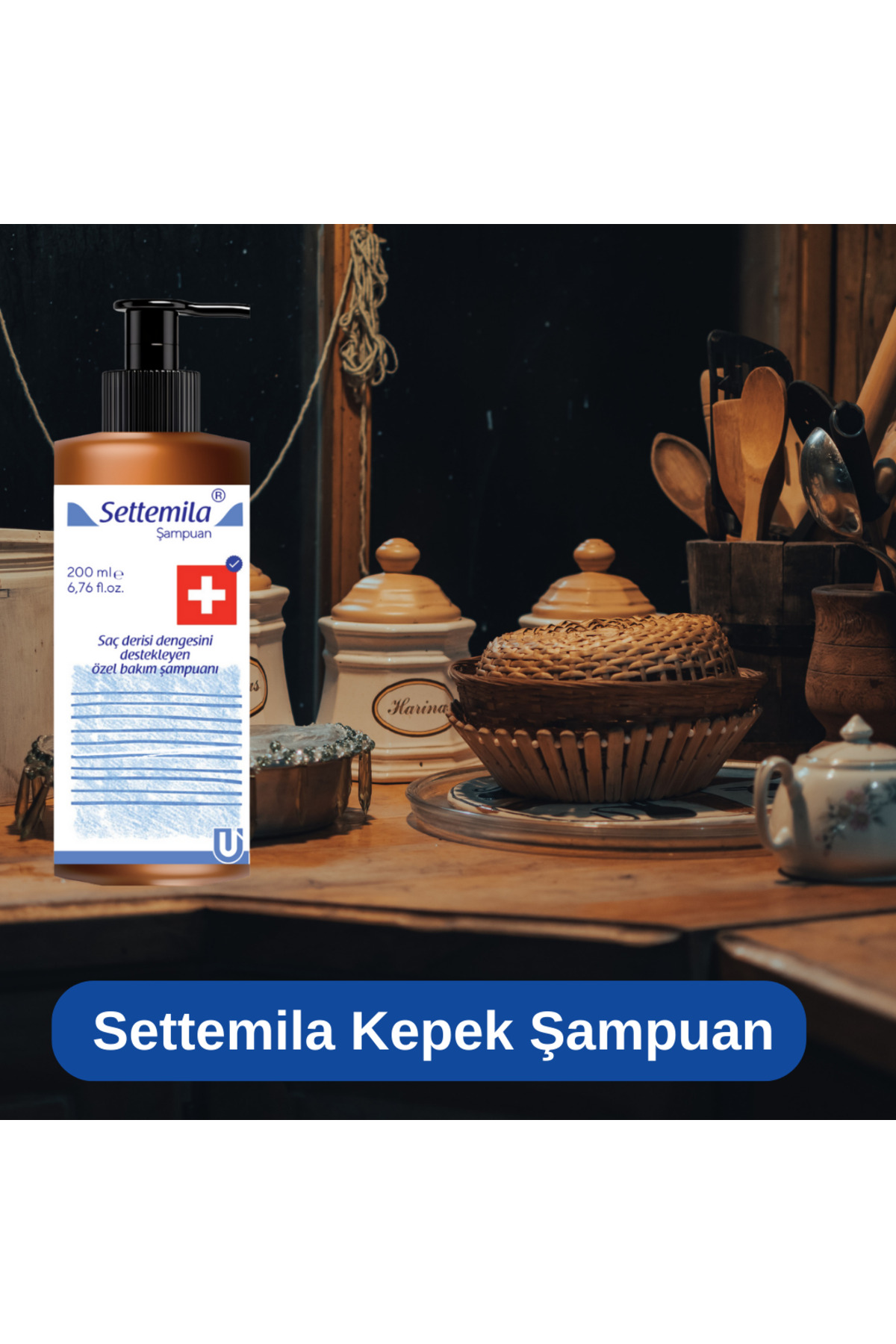 ULUS Settemila Saç Bakım Şampuanı 200 ml - Bitkisel Içerikli, Kepek Karşıtı, Nem Dengeleyici