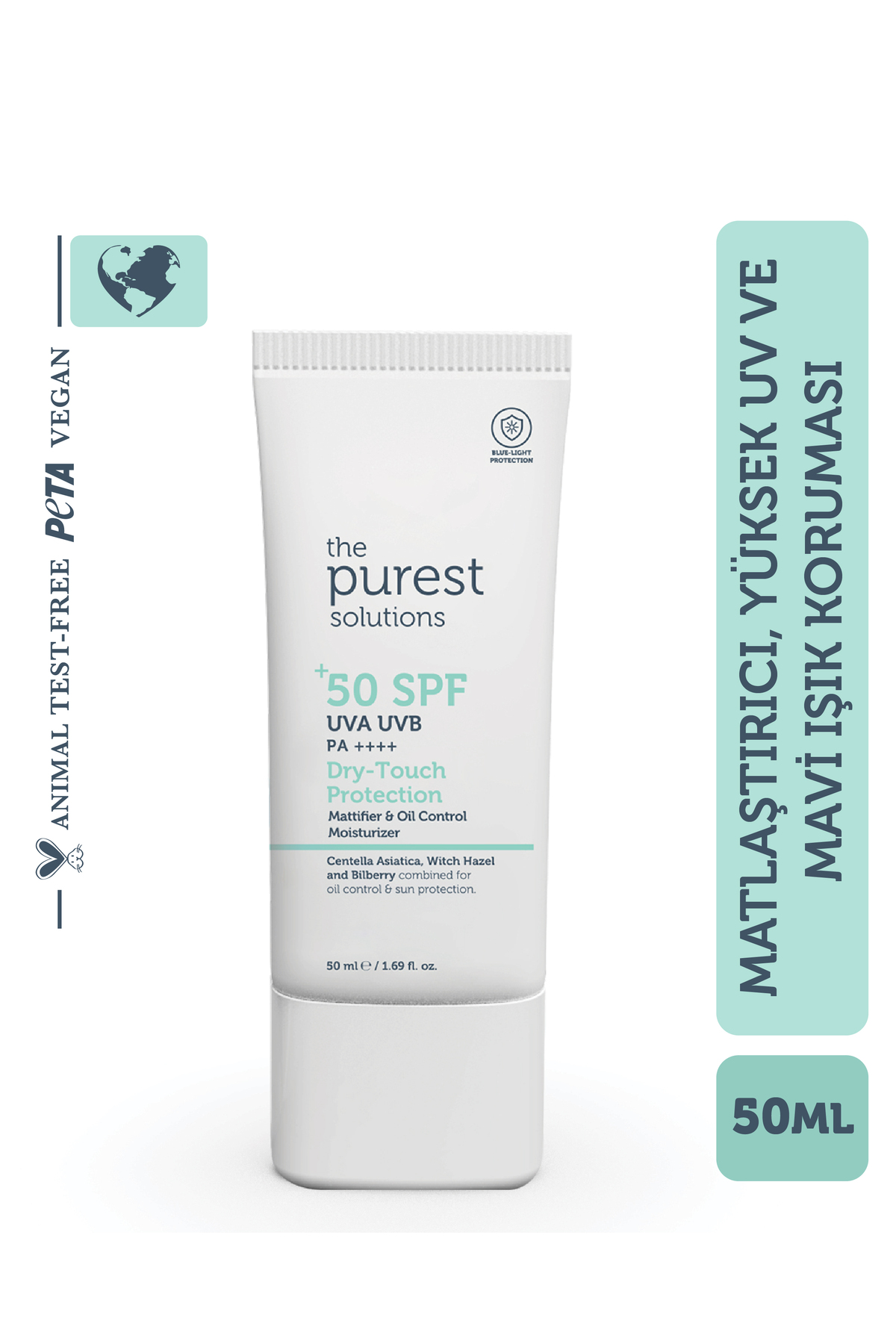 The Purest Solutions Yağlı Ve Karma Ciltler Için Matlaştırıcı Dry-Touch Güneş Koruyucu Krem 50 ml