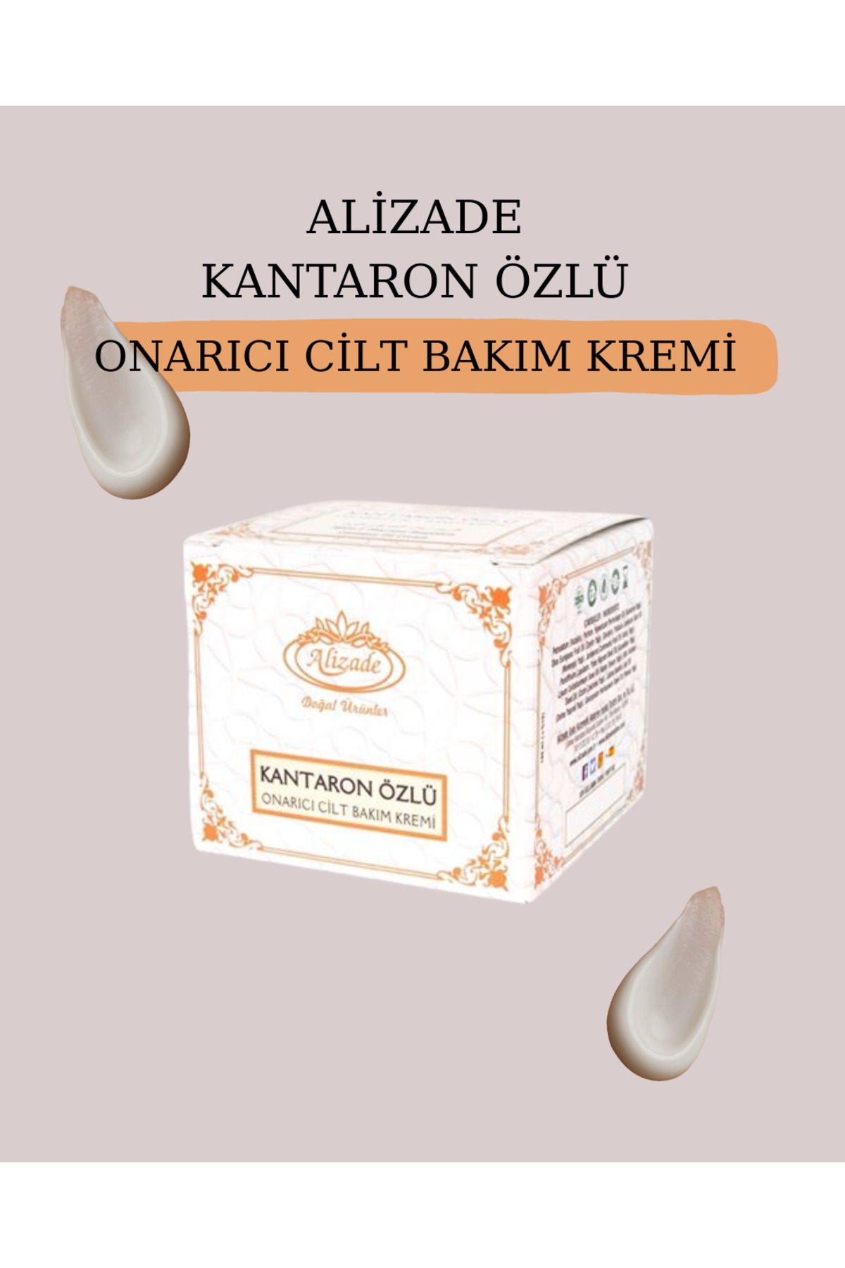 Alizade Kantaron özlü bitkisel krem b.asur - egzema ağrı ve çatlak onarmaya yardımcı cilt bakım kremi