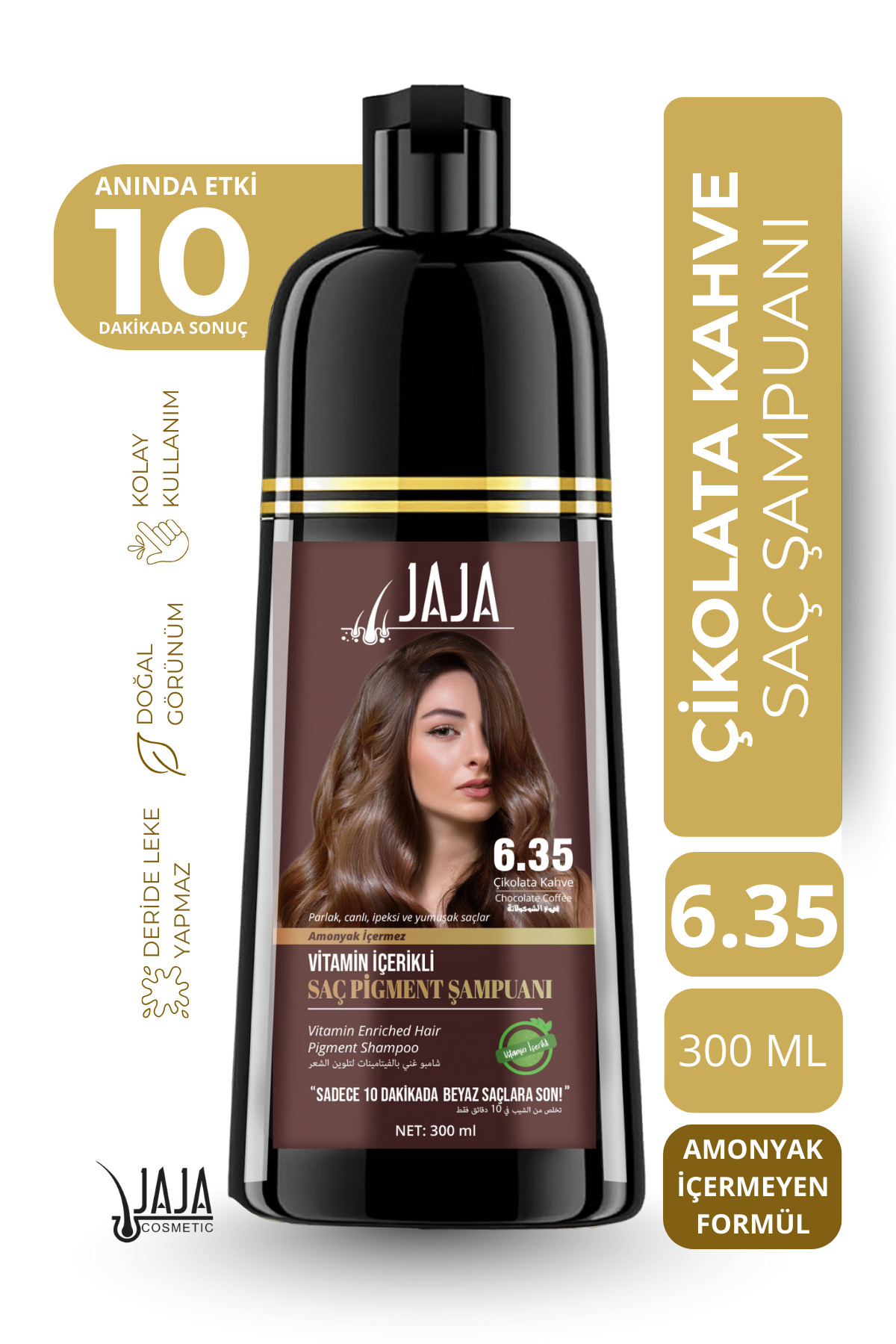 Jaja Çikolata Kahve (Chocolate Brown) Saç Pigment Şampuanı 6.35 | 300 ML & Vitamin İçerikli