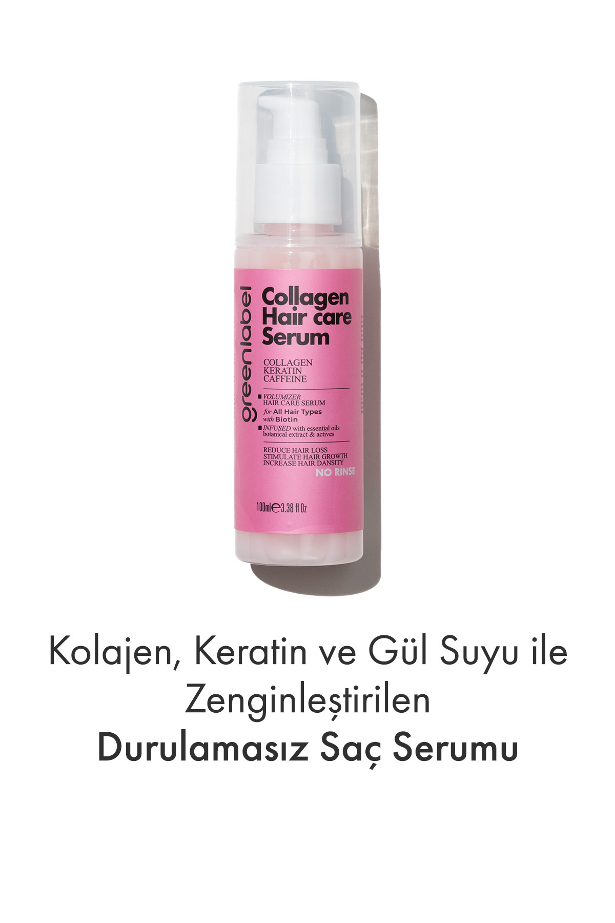 Greenlabel Kolajen, Keratin Ve Gül Suyu Ile Zenginleştirilen Durulamasız Saç Serumu 100 ml