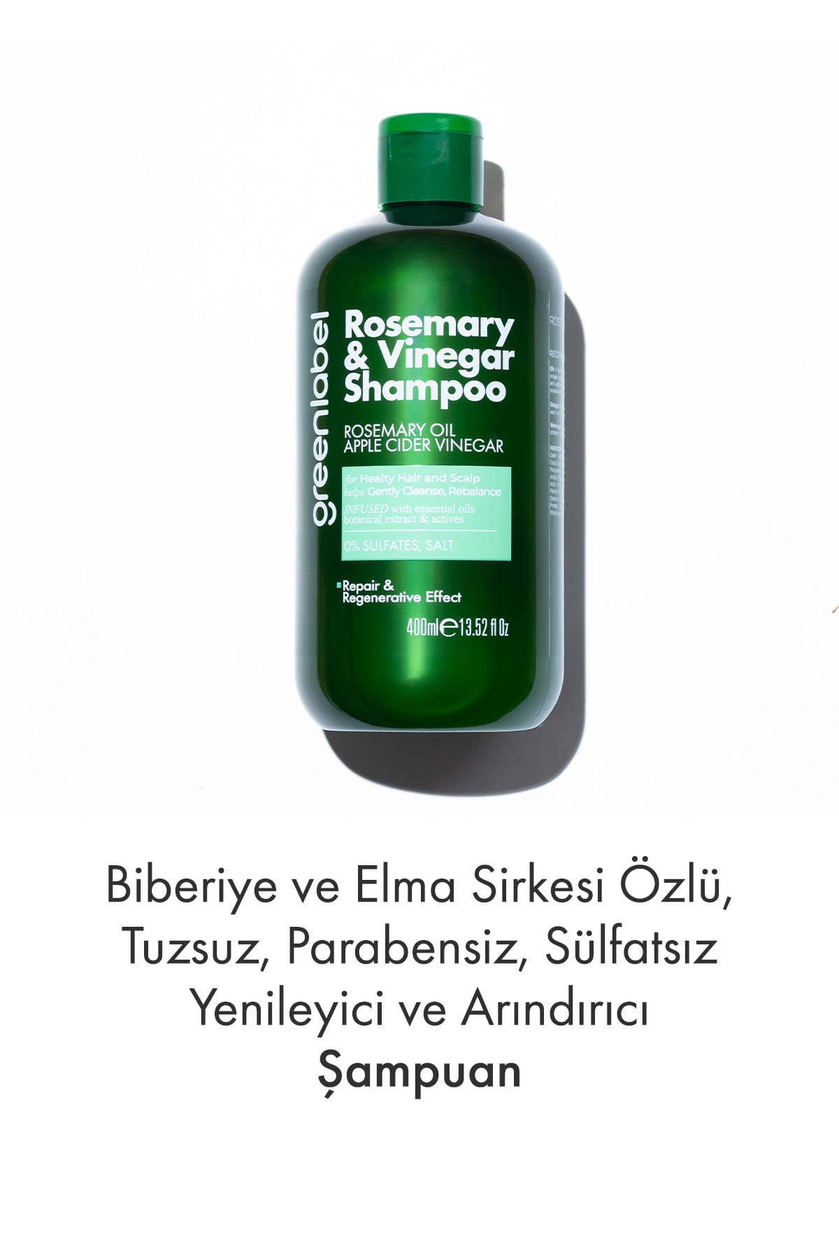 Greenlabel Biberiye Ve Elma Sirkesi Özlü Tuzsuz Parabensiz Sülfatsız Yenileyici Ve Arındırıcı şampuan 400 ml