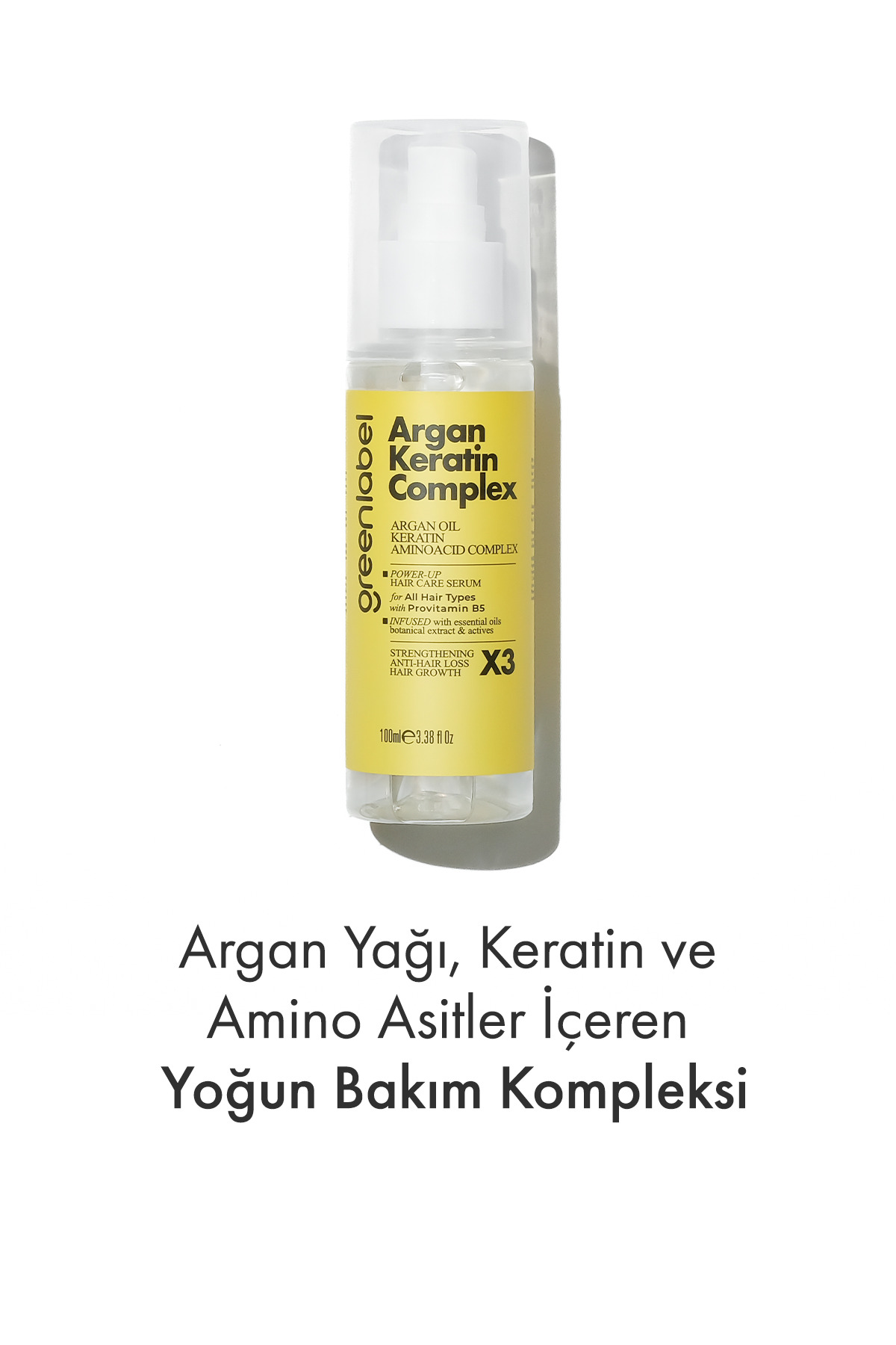 Greenlabel Argan Yağı, Keratin Ve Panthenol (B5 VİTAMİNİ) Içeren Yoğun Bakım Kompleksi 100 ml