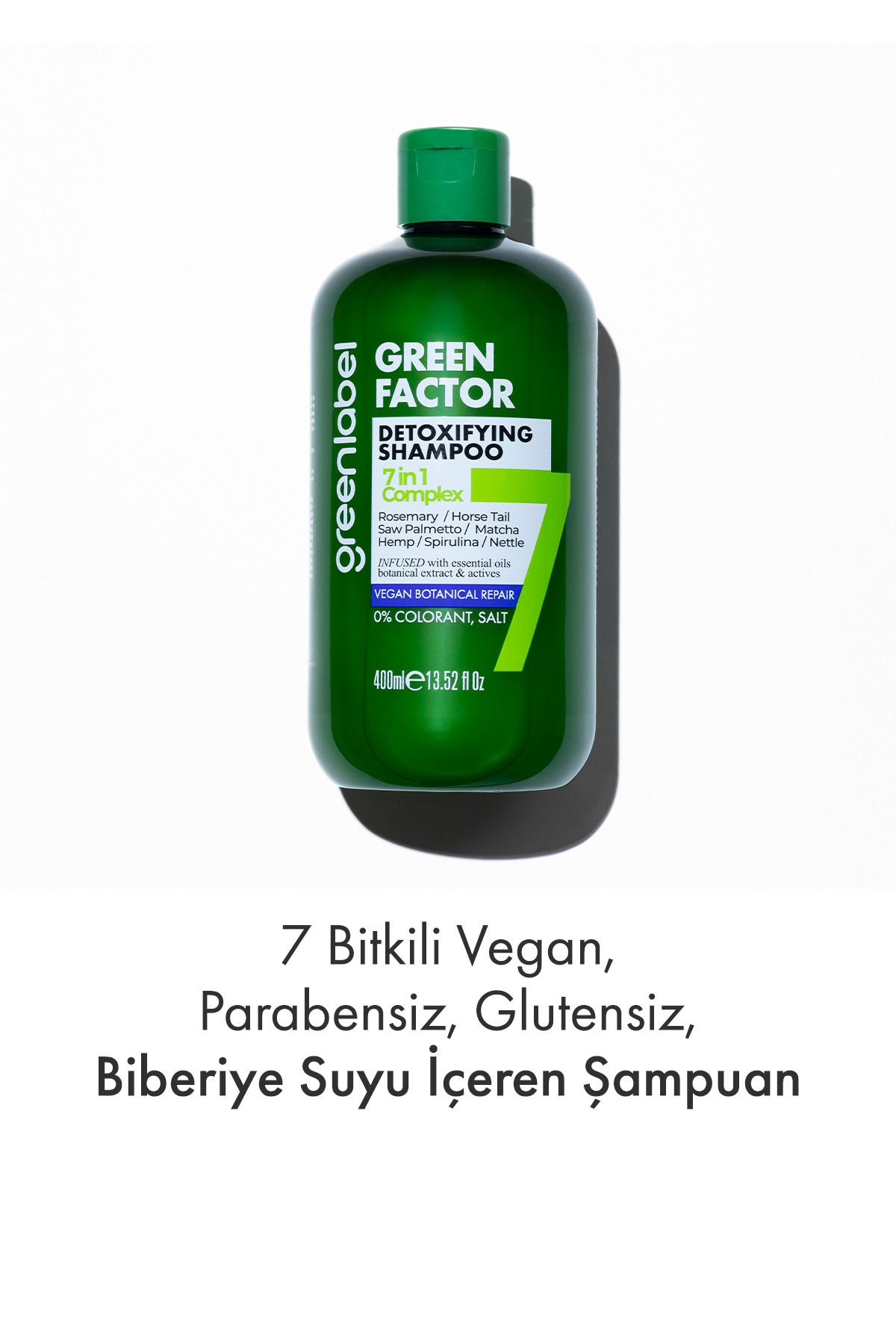 Greenlabel Green Factor 7 Bitkili Vegan Parabensiz Glutensiz Yoğun Bakım Ve Biberiye Suyu Içeren Şampuan