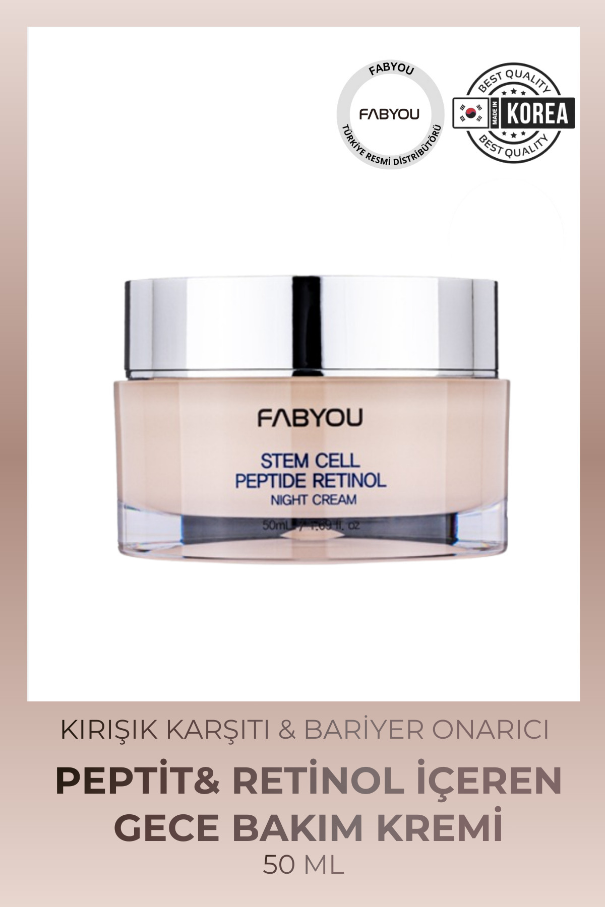 FabYou Peptit ve Retinol İçeren Gece Bakım Kremi 50 ml