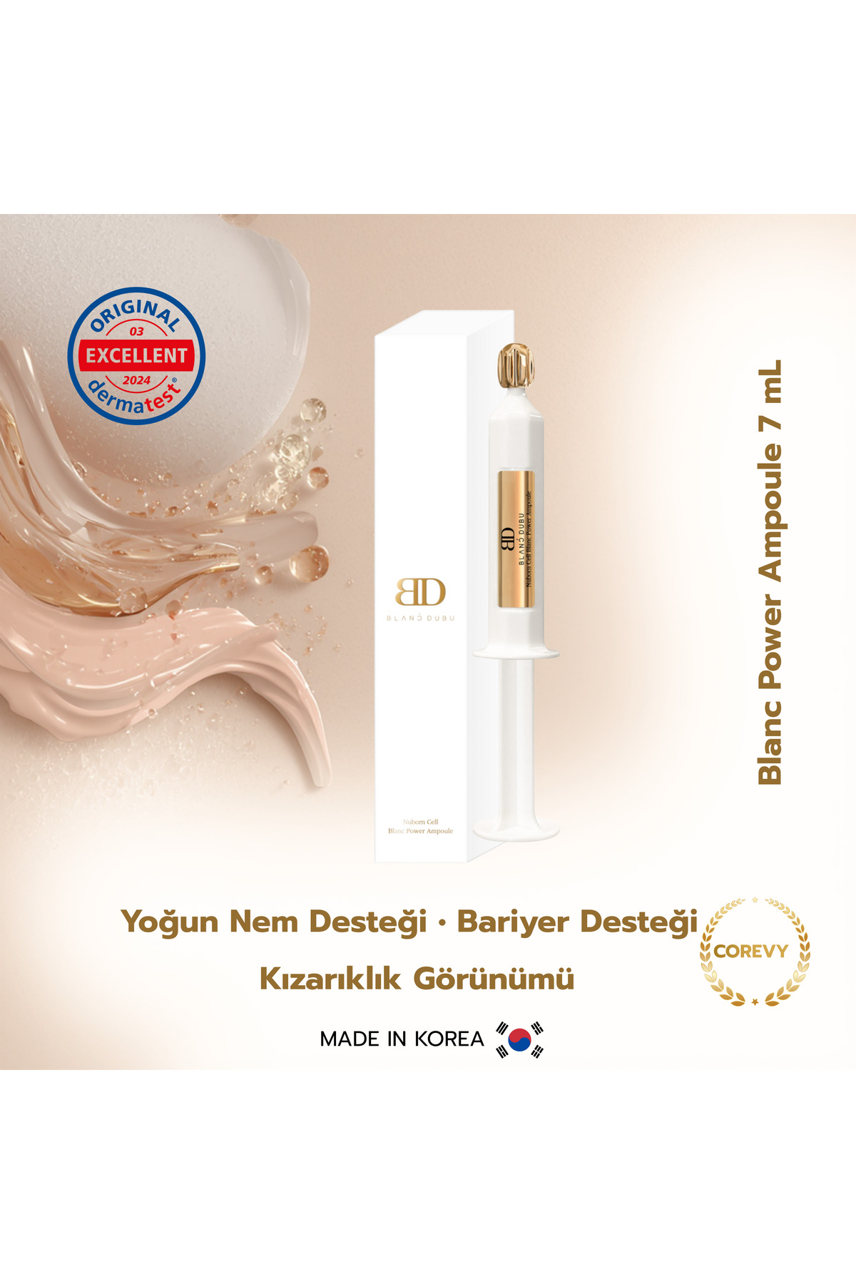 BLANC DUBU Yoğun Nemlendirici Kore Ampul Serumu – Nuborn Cell - Blanc Power Ampoule 7 mL