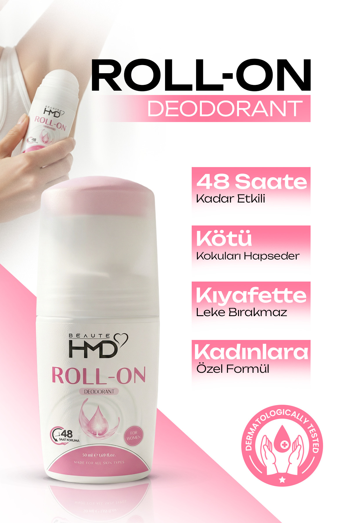 BEAUTE HMD Tüy azaltıcı Kadın Deodorant Ter Kokusu Önleyici koltuk altı beyazlatıcı Bitkisel Leke Bırakmayan