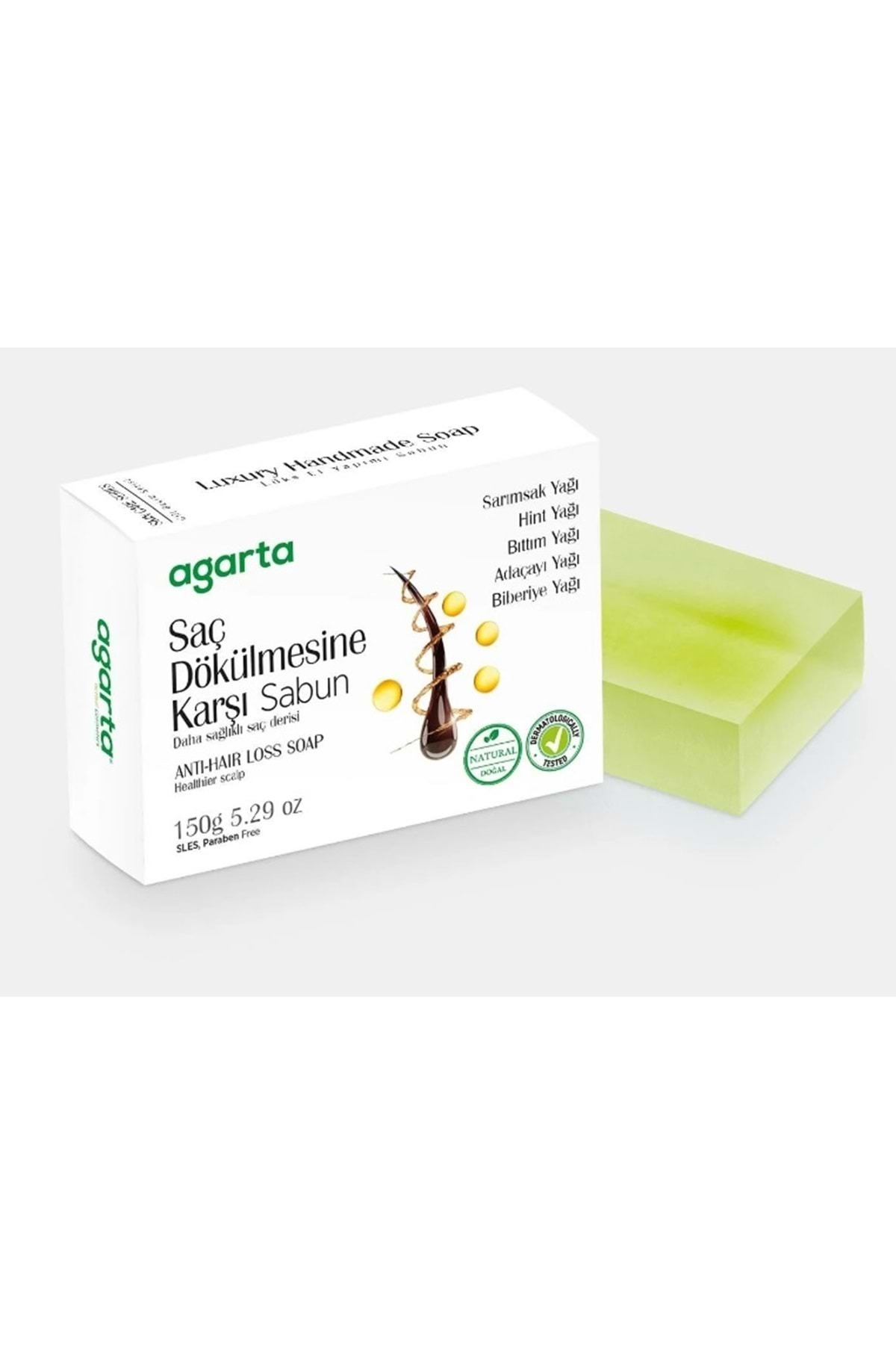Agarta El Yapımı Doğal Sabun 150GR Saç Dökülmesine Karşı