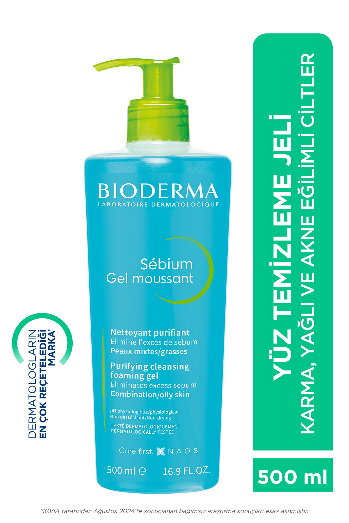 Bioderma Sebium Foaming Gel Yağlı Ve Akneli Ciltler Için Temizleyici Gel 500ml