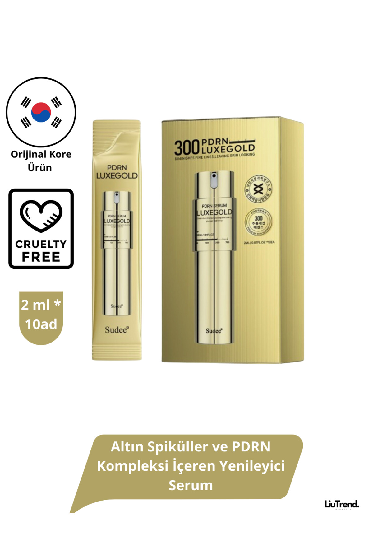 Sudee Luxegold PDRN 300 Renewal Serum (2 ml*10 adet) Altın Spiküller ve PDRN Lifting Serum
