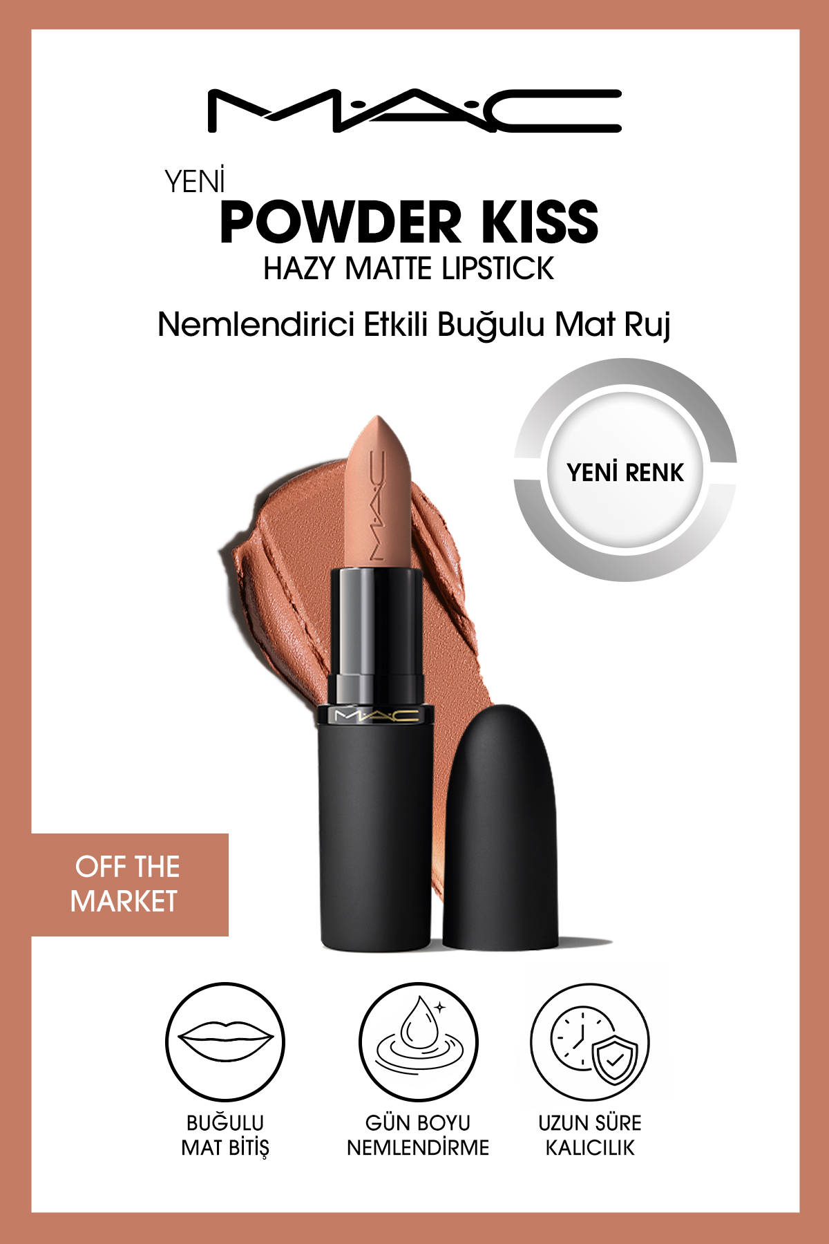 M.A.C Powder Kiss Hazy Matte Lipstick Nemlendirici Etkili Buğulu Mat Ruj - Off The Market