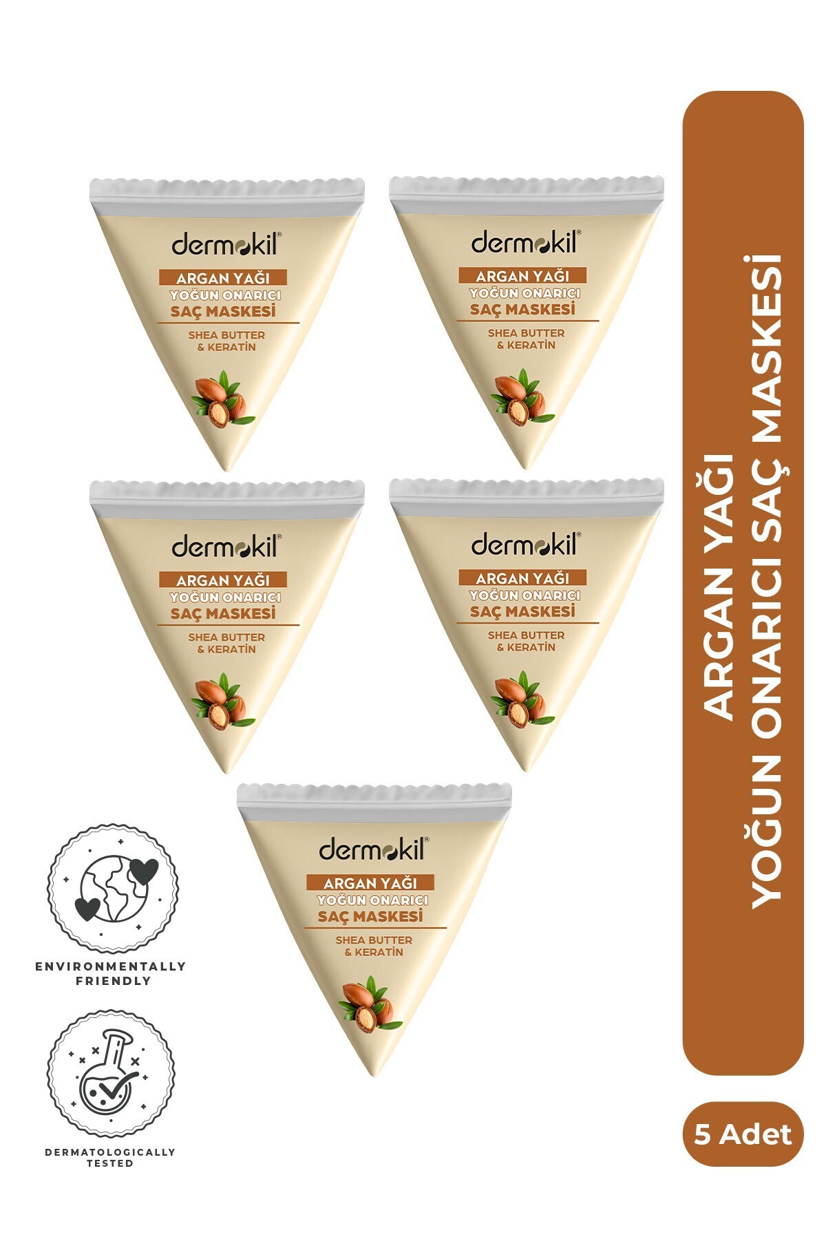 Dermokil Argan Özlü Yoğun Onarıcı Saç Maskesi Seti 25 ml x 5 Adet