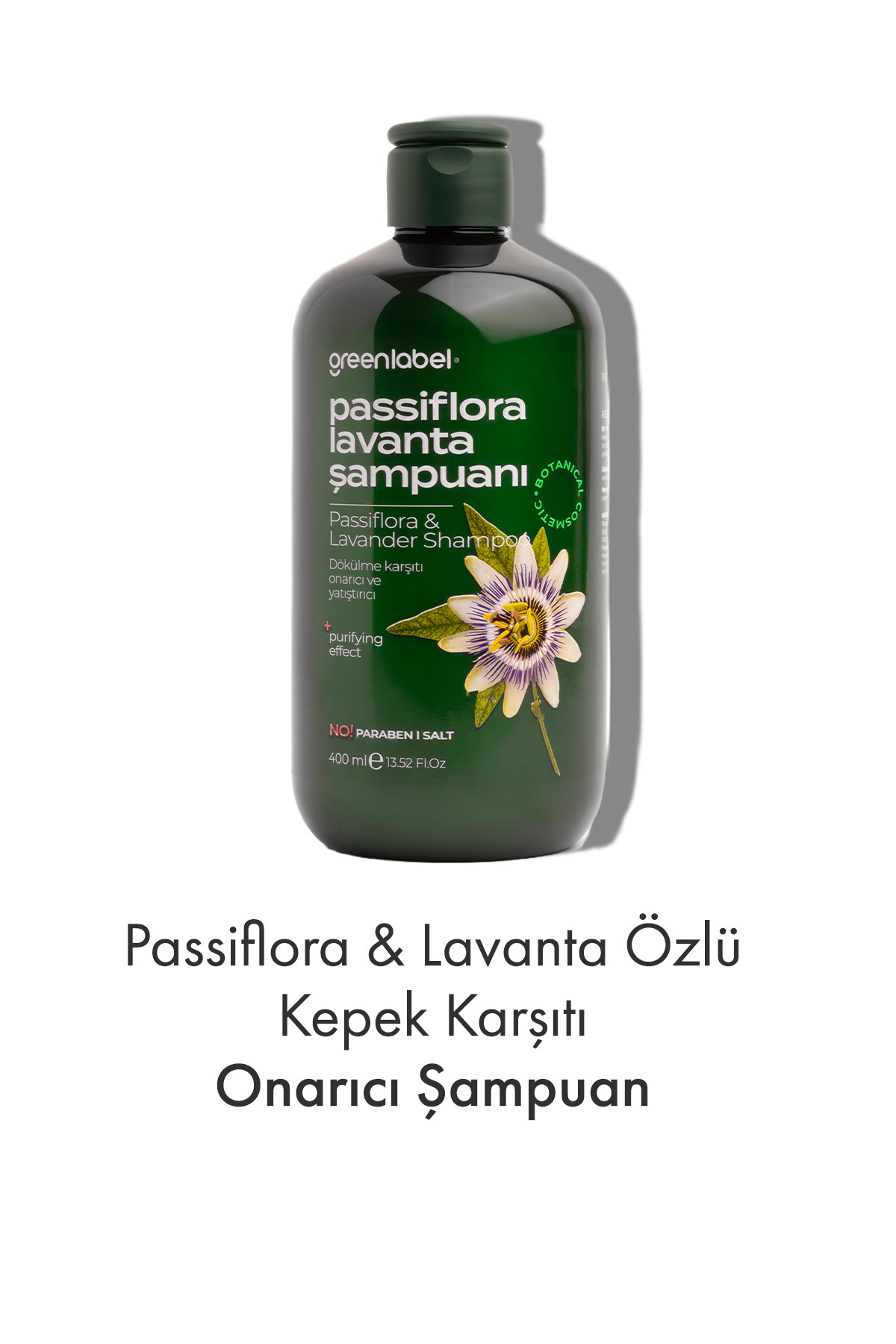 Greenlabel Passiflora Ve Lavanta Özlü Parabensiz Tuzsuz Kepek Karşıtı Bakım Ve Onarım Şampuanı 400ml