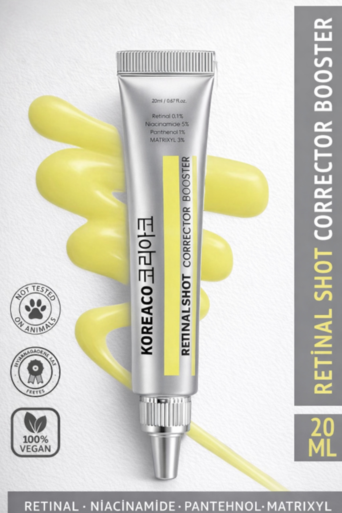 KOREACO Retinal (%0,1) Shot Corrector Booster Krem 20 ml | Niacinamide %5 Pantehnol %1 Matrixyl %3 Trendyol Plus'a Özel