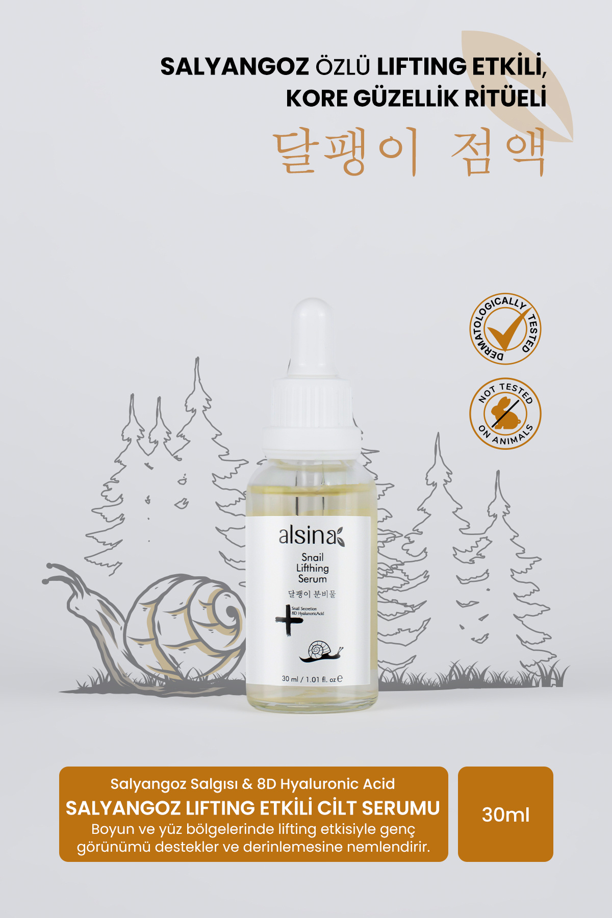 Alsina Salyangoz Özlü Lifting Serum 30 ml - Yaşlanma Karşıtı & Sıkılaştırıcı Bakım