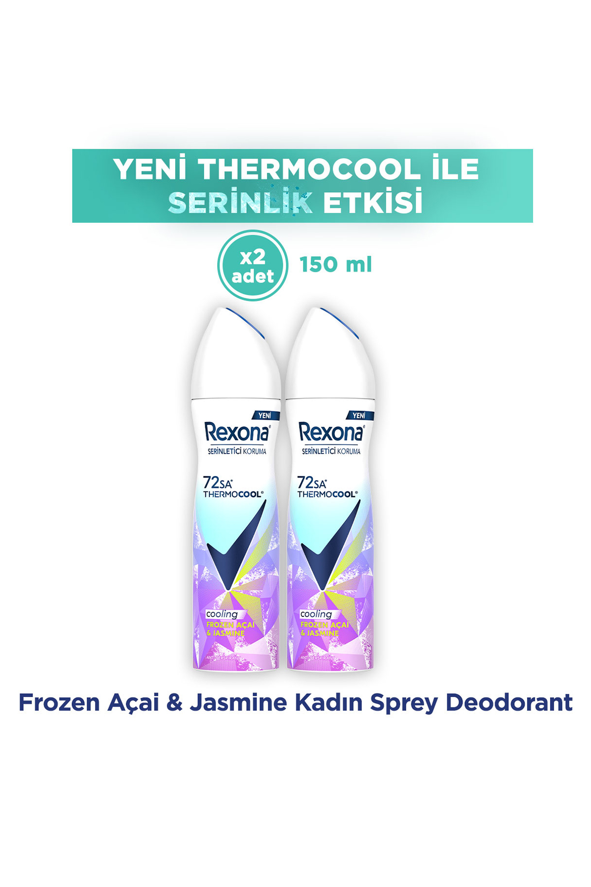 Rexona Thermocool Kadın Sprey Deodorant Frozen Açai & Jasmine 150 ml x2