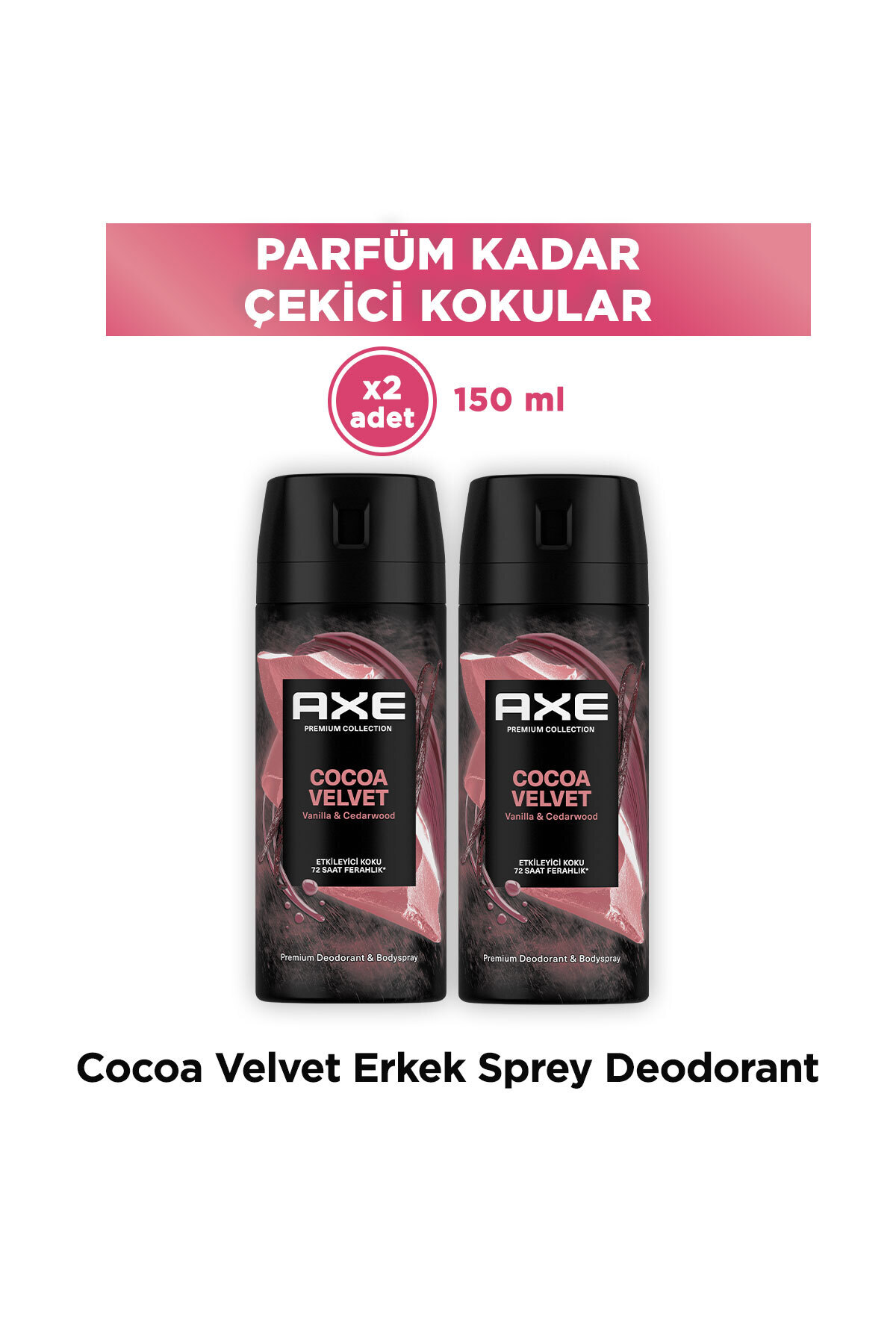 Axe Premium Collection Erkek Spray Deodorant Cocoa Velvet 150 ml X2