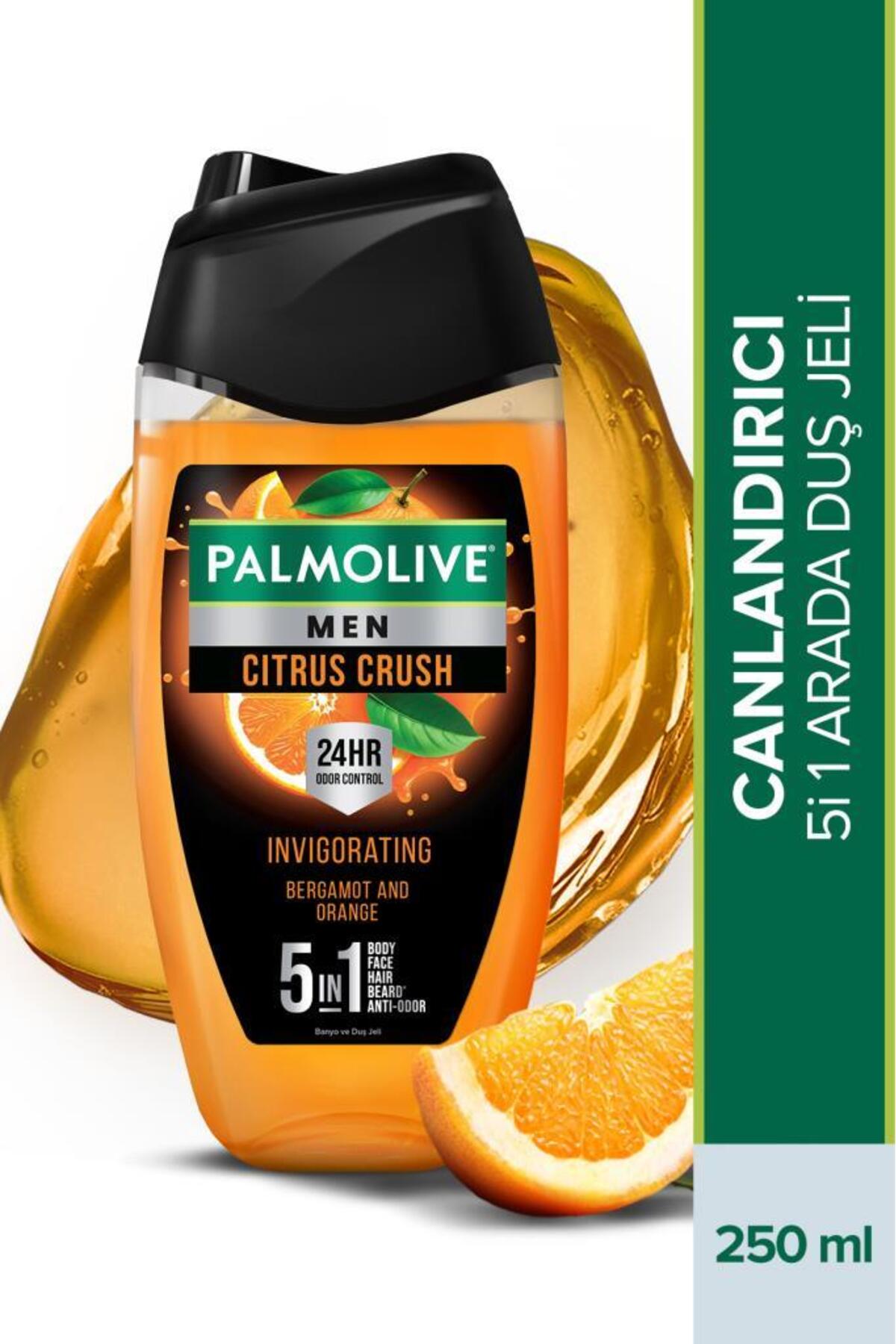Palmolive Men Bergamot ve Portakal Aromalı 5in1 Vücut, Yüz, Saç, Sakal ve Koku Kontrolü 250ml Erkek Duş Jeli