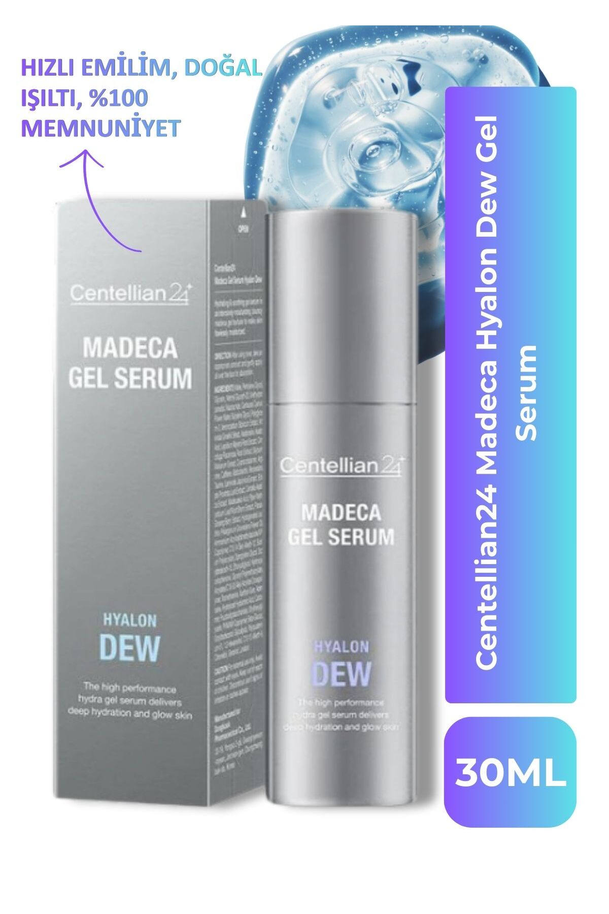 Centellian 24 Madeca Gel Serum Hyalon Dew 30ml (Hyaluronik asitli yatıştırıcı jel serum) Kore