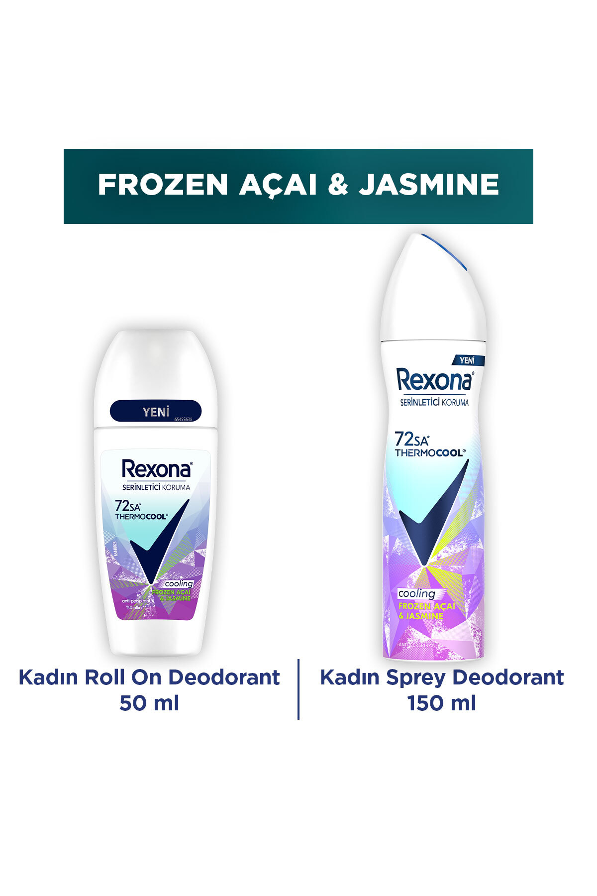Rexona Thermocool Kadın Sprey Deodorant Frozen Açai & Jasmine 150 ml + Roll On 50 ml