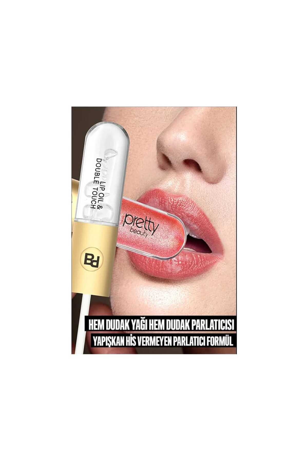Kozmetik Pretty Pb-408B Double Lip Oil Lipgloss -04