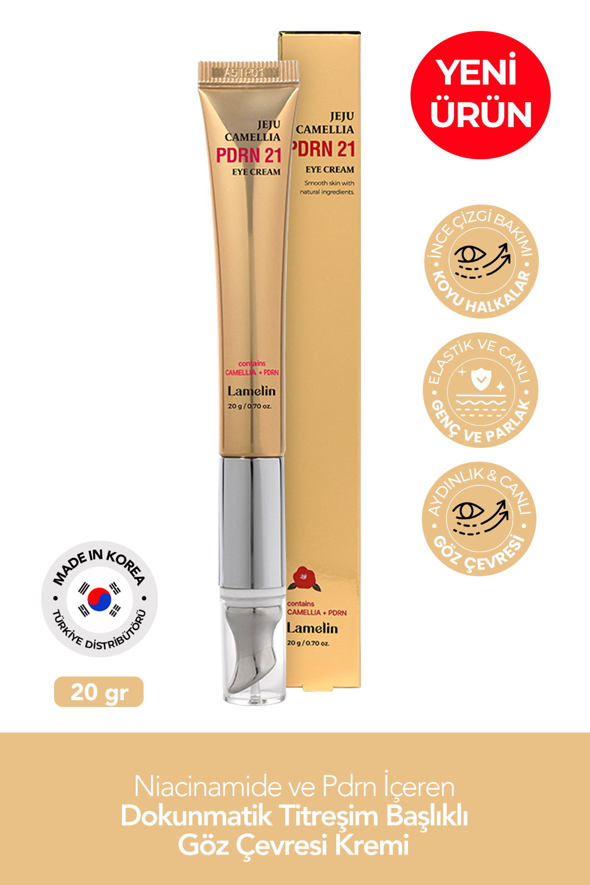 Lamelin Niacinamide & Pdrn İçeren Dokunmatik Titreşim Başlıklı Göz Çevresi Kremi Pdrn Eye Cream