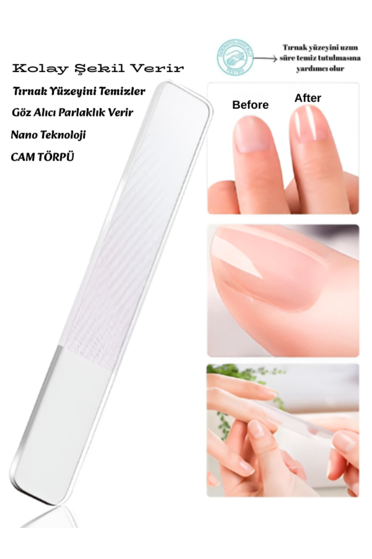 SheMask Tırnak Törpüsü Cam Malzeme Tırnak Parlatma Manikür Pedikür Profesyonel Nail File Tırnak Bakım
