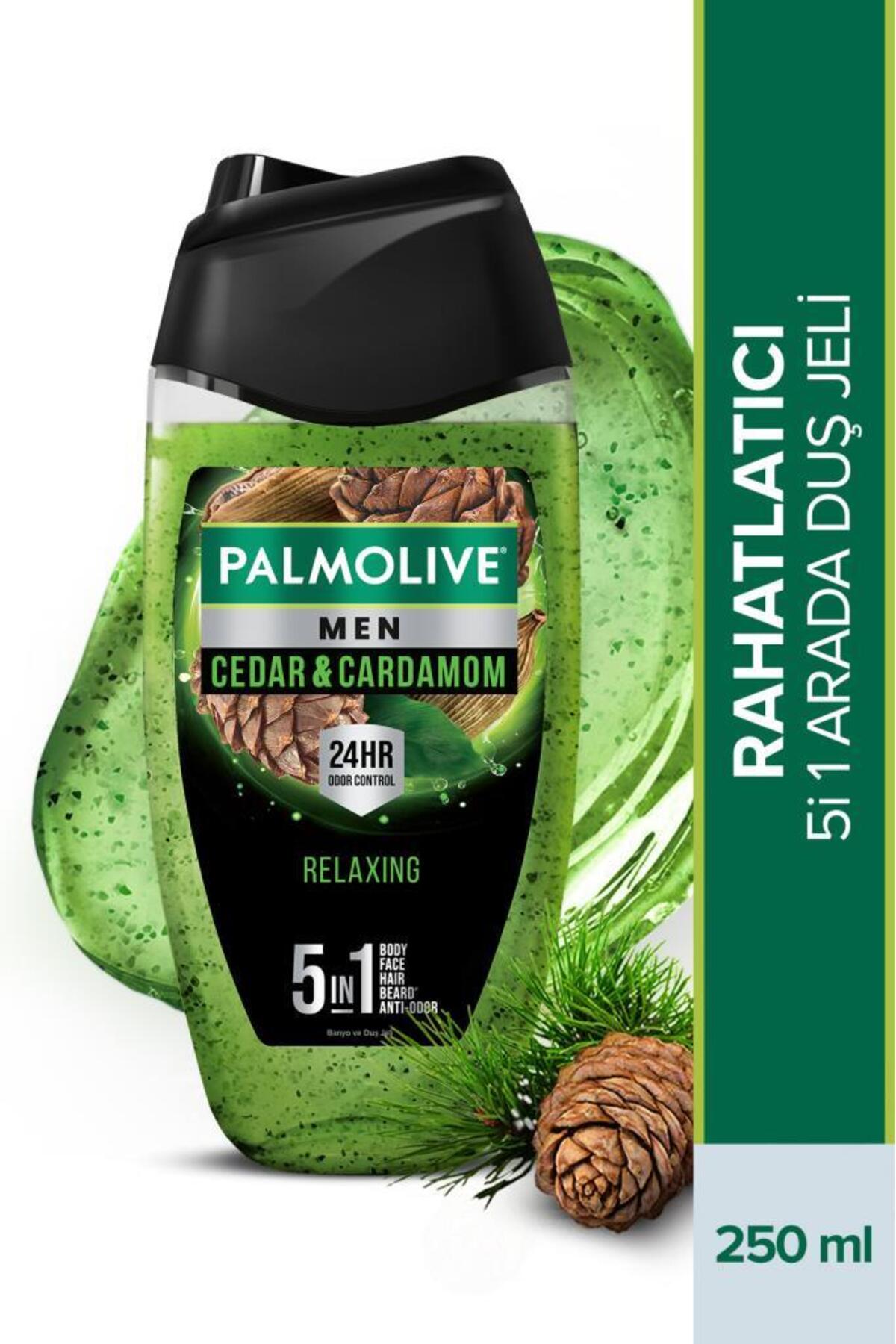 Palmolive Men Sedir Ağacı ve Kakule Kokulu 5in1 Vücut, Yüz, Saç, Sakal ve Koku Kontrolü 250 ml Erkek Duş Jeli