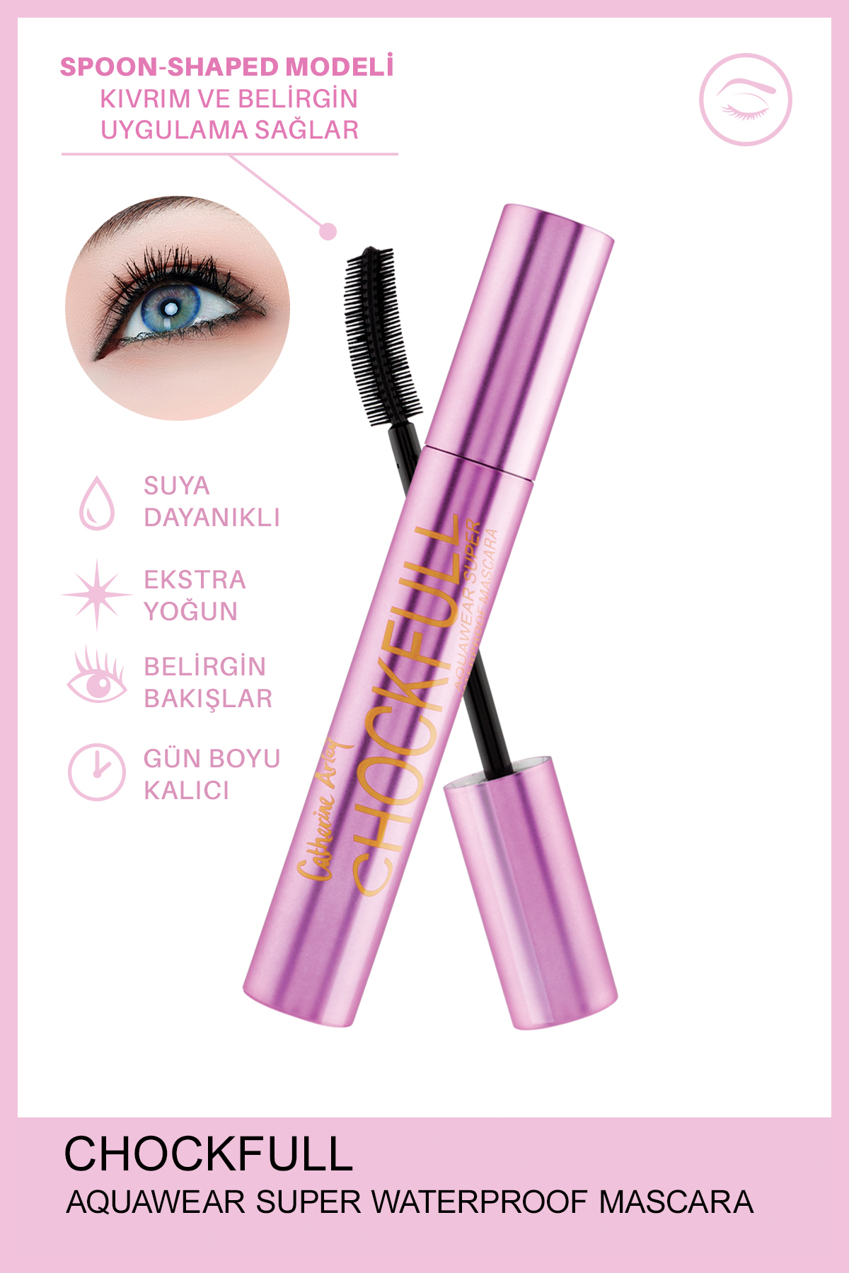 Catherine Arley Chockfull Aquawater Super Waterproof Siyah Maskara Suya Dayanıklı Maskara CA