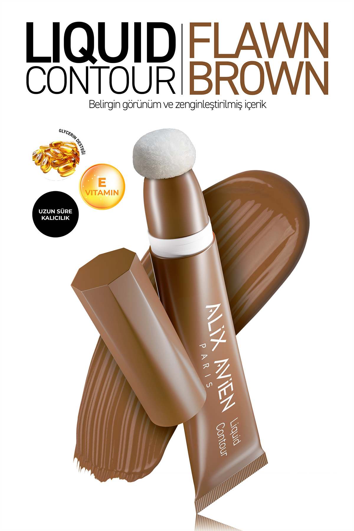 Alix Avien Yaşlanma Karşıtı E Vitaminli Nemlendiren Kremsi Likit Kontür - Liquid Contour 103 Flawn Brown
