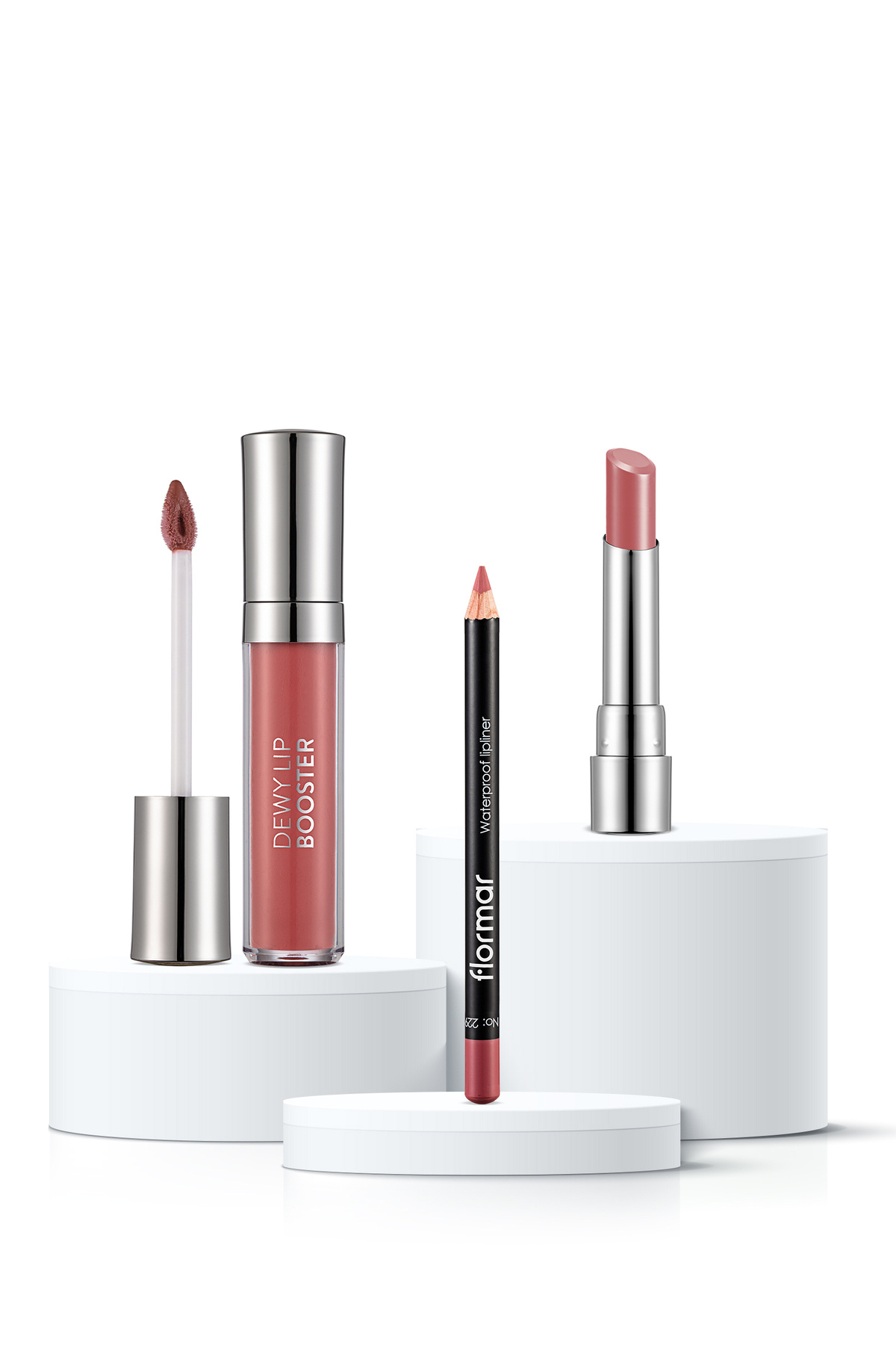 Flormar Natural Glow Pembe Tonlu 3'lü Dudak Seti