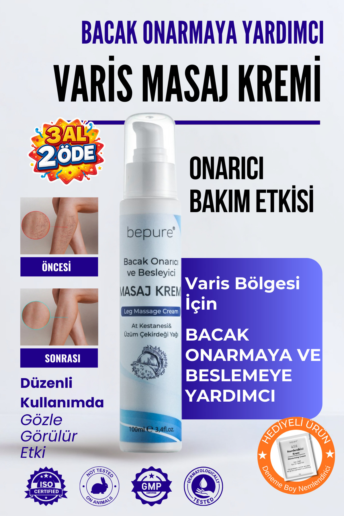Allians Bacaklara Özel Destekleyici ve Besleyici Masaj Kremi 100 ml