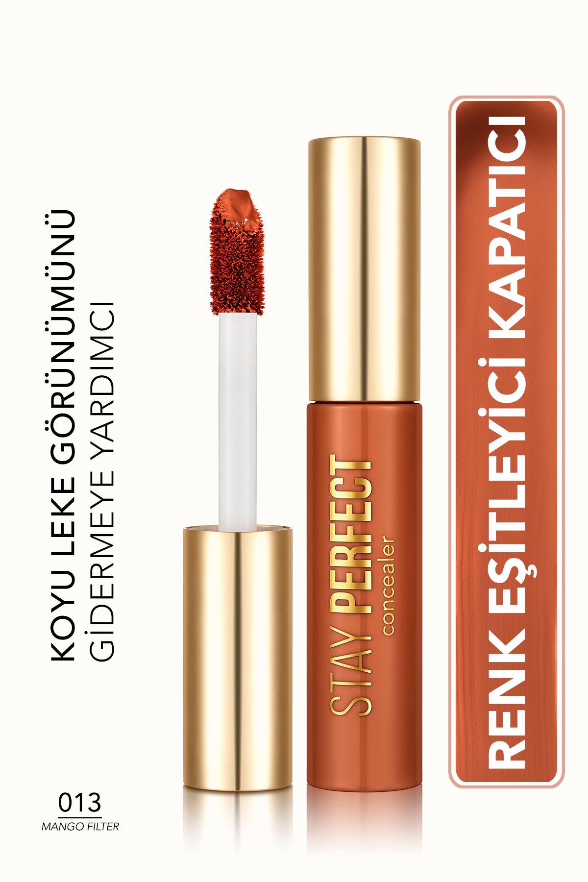 Flormar Stay Perfect Yüksek Pigmentli & Yarı Mat Bitişli Likit Kapatıcı - 013MANGOFILTER - 8682536111614
