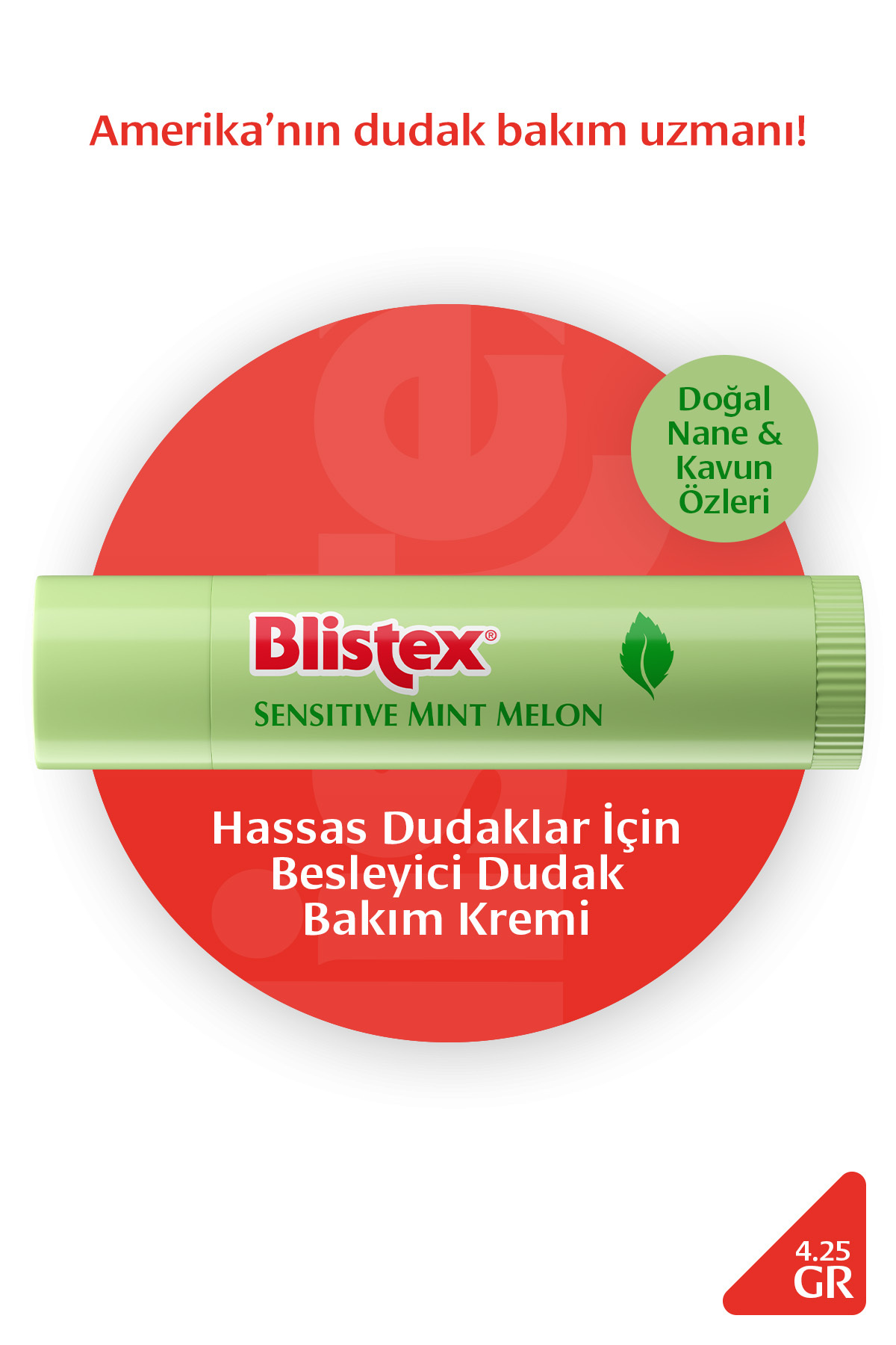 Blistex Sensitive Mint Melon - Doğal Nane Ve Kavun Özlü Besleyici Ve Nemlendirici Dudak Bakım Kremi