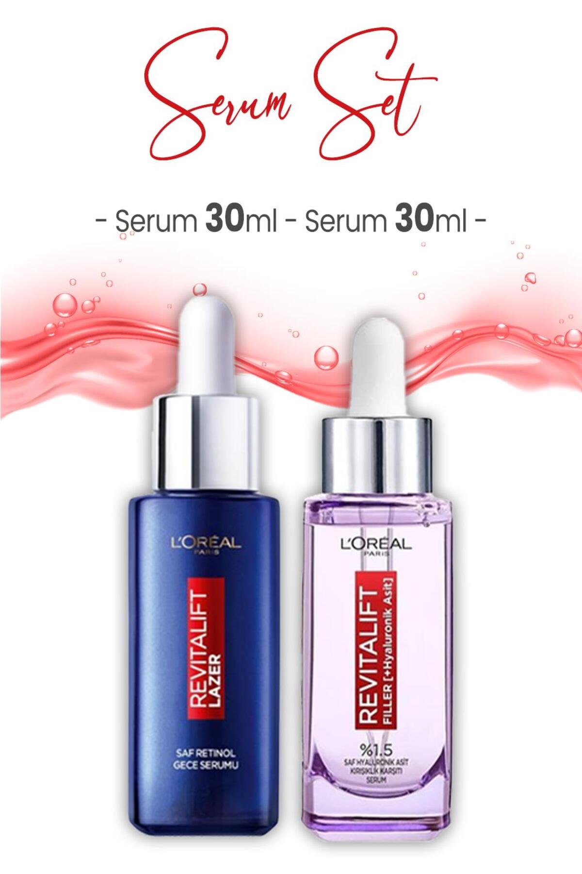 L'Oreal Paris Loreal Paris Revitalift Lazer Retinol Gece Serumu 30 ml ve Dolgunlaştırıcı Serum 30 ml