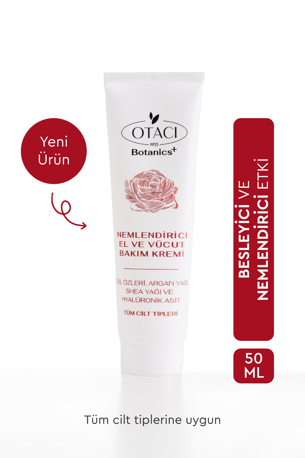Otacı Nemlendirici El ve Vücut Bakım Kremi - Gül Özleri ve Hyalüronik Asit