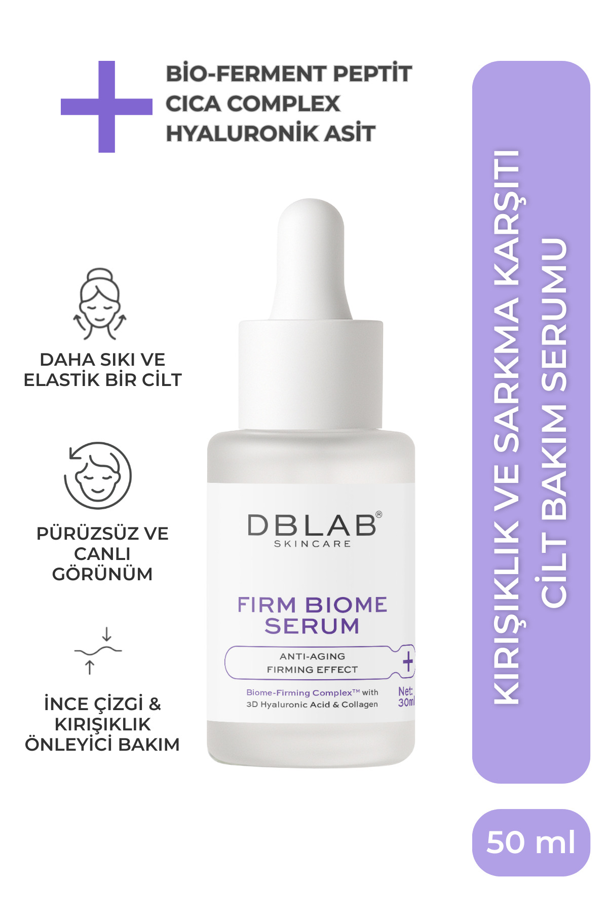 DBLAB Yaşlanma Ve Kırışıklık Karşıtı Serum, Sıkılaştırma Etkili | Bio-Peptit, Hyaluronik Asit, Laktik Asit