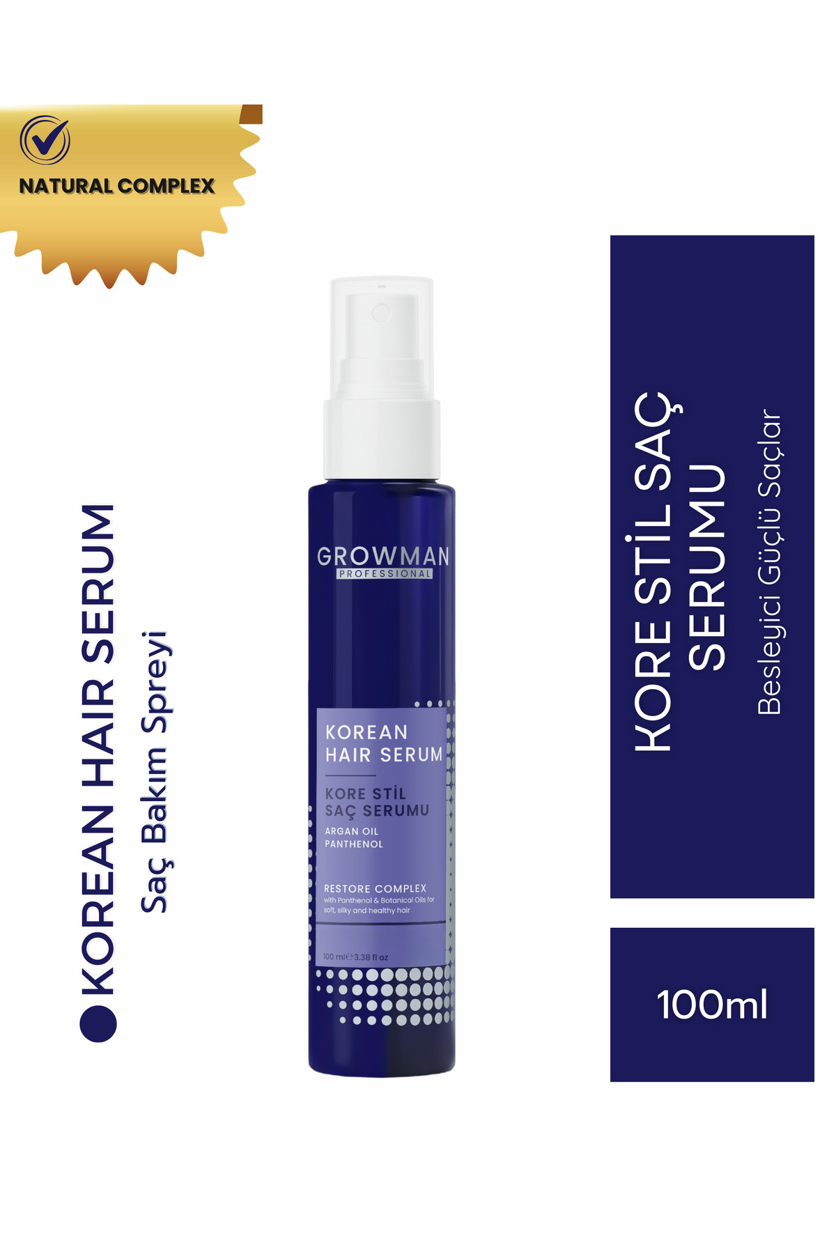 growman Korean Hair Serum 100 ML – Parlaklık Veren & Elektriklenme Karşıtı Saç Bakımı