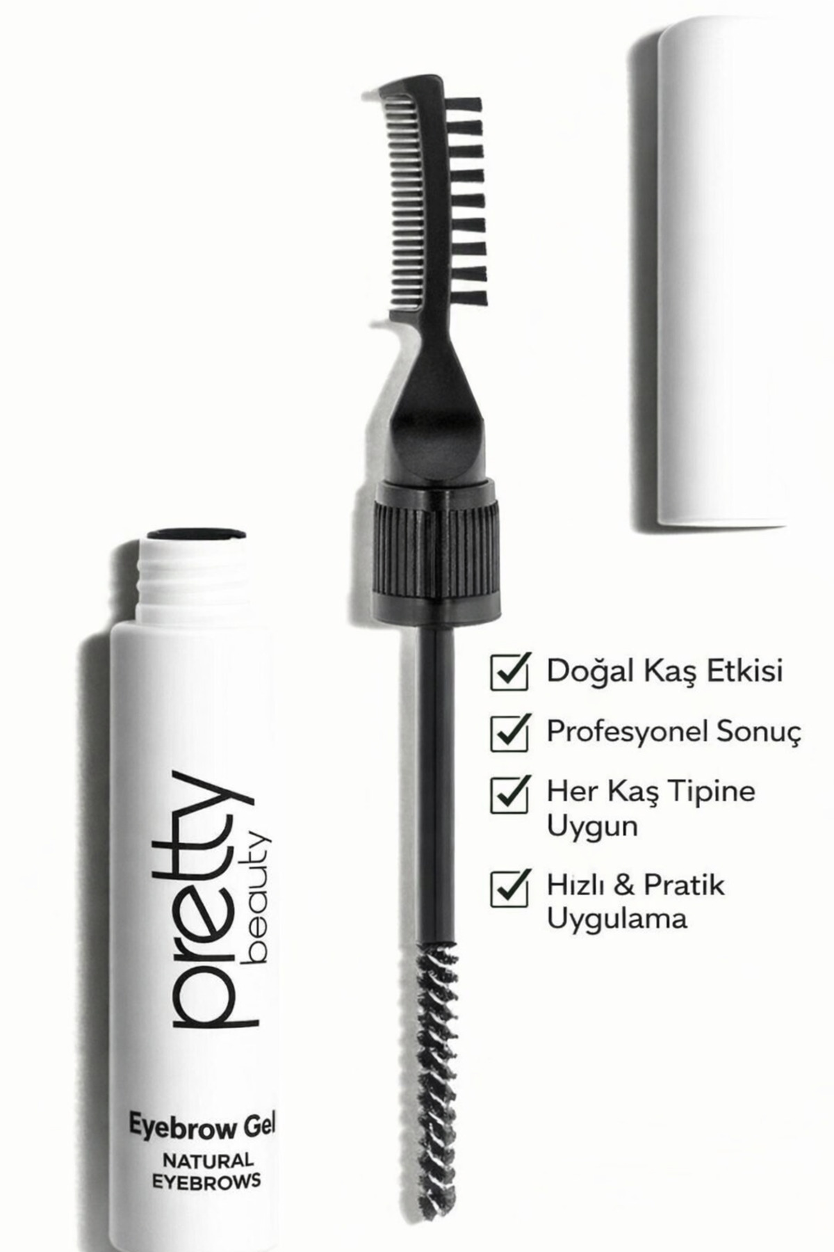 Sibelon Kaş Sabitleyici Jel – Çift Taraflı Kaş Fırçası & Tarak – Gün Boyu Kalıcı
