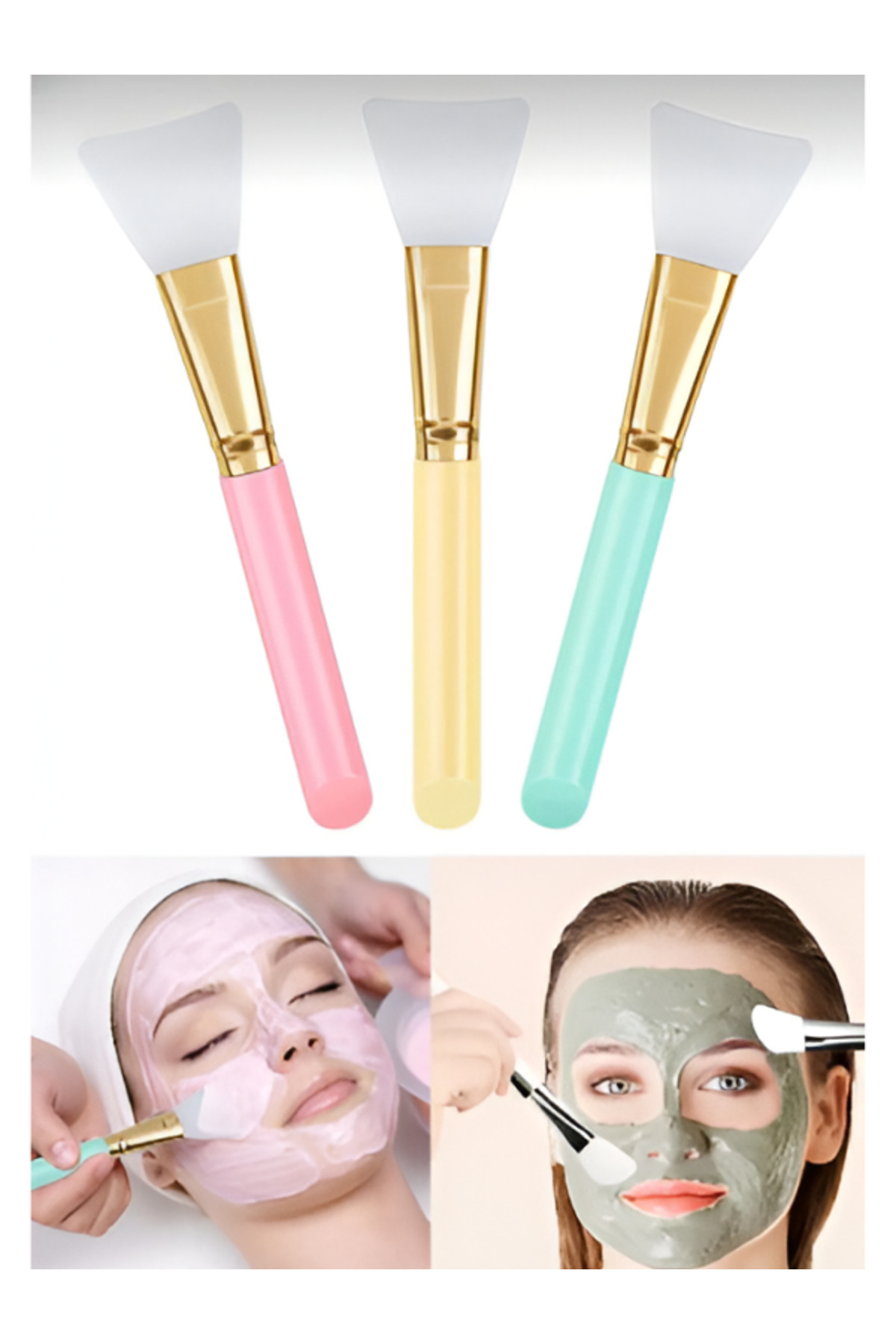 SheMask Maske Sürme Spatulası Silikon Yüz Maskesi Fırçası Cilt Bakım Krem Peeling Serum Fondöten Uygulama