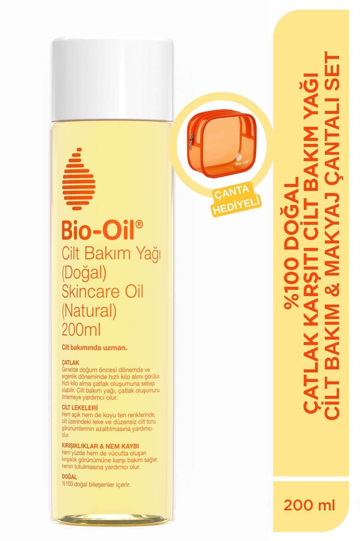 Bio-Oil %100 Natural Çatlak ve Leke Karşıtı Nemlendirici Yağ 200ml-Makyaj Çantası Hediyeli