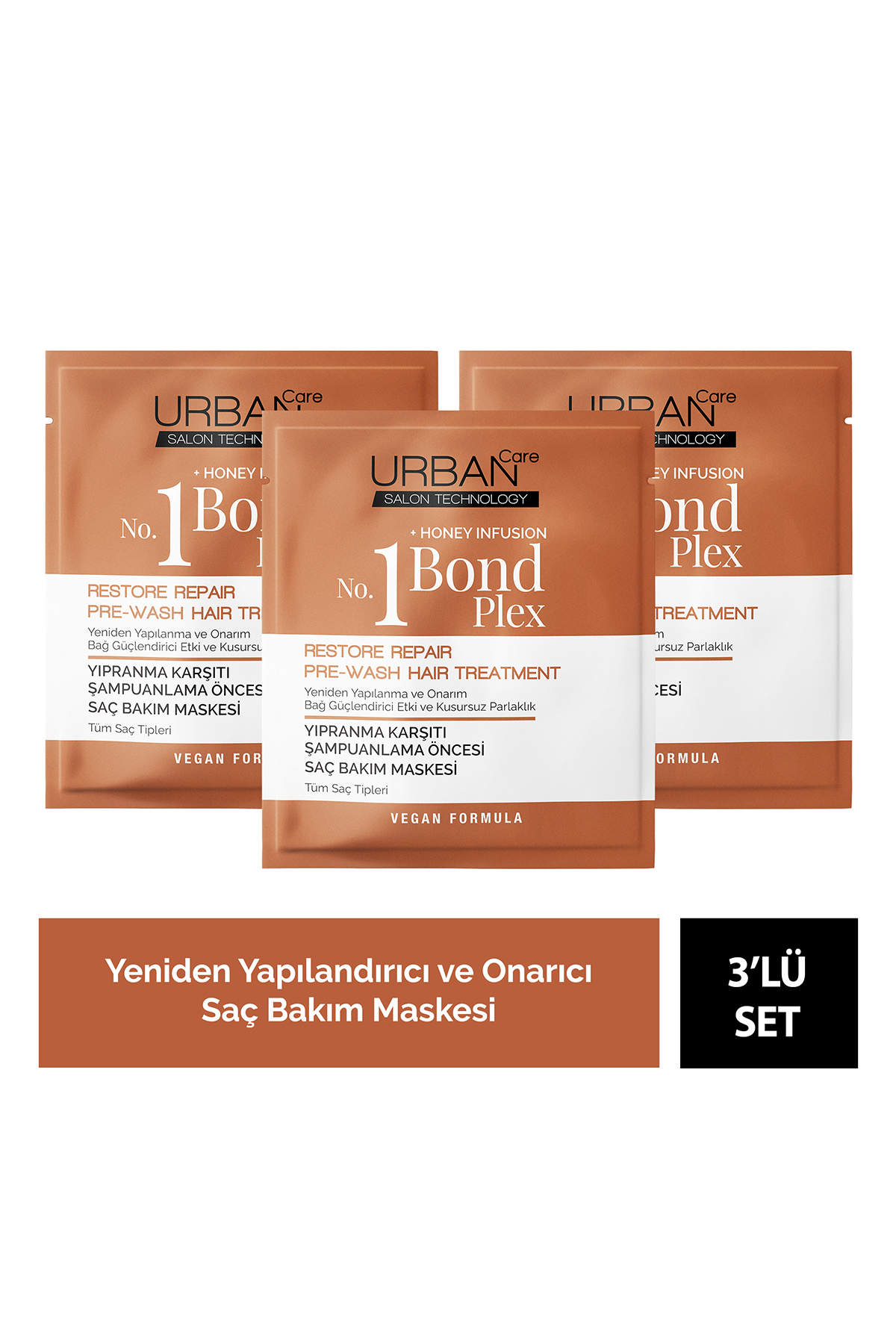 Urban Care No.1 Bond Plex Restore Repair Yıpranma Karşıtı Duş Öncesi Saç Bakım Maskesi-3x50 Ml-vegan
